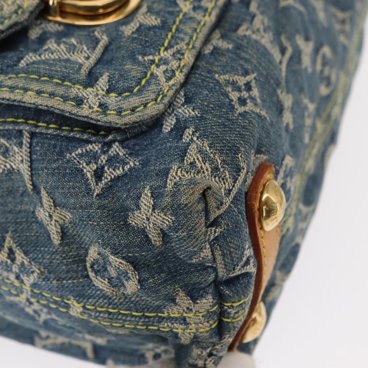 LOUIS VUITTON Monogram Denim Buggy PM Shoulder Bag Blue M95049 LV Auth 156081V