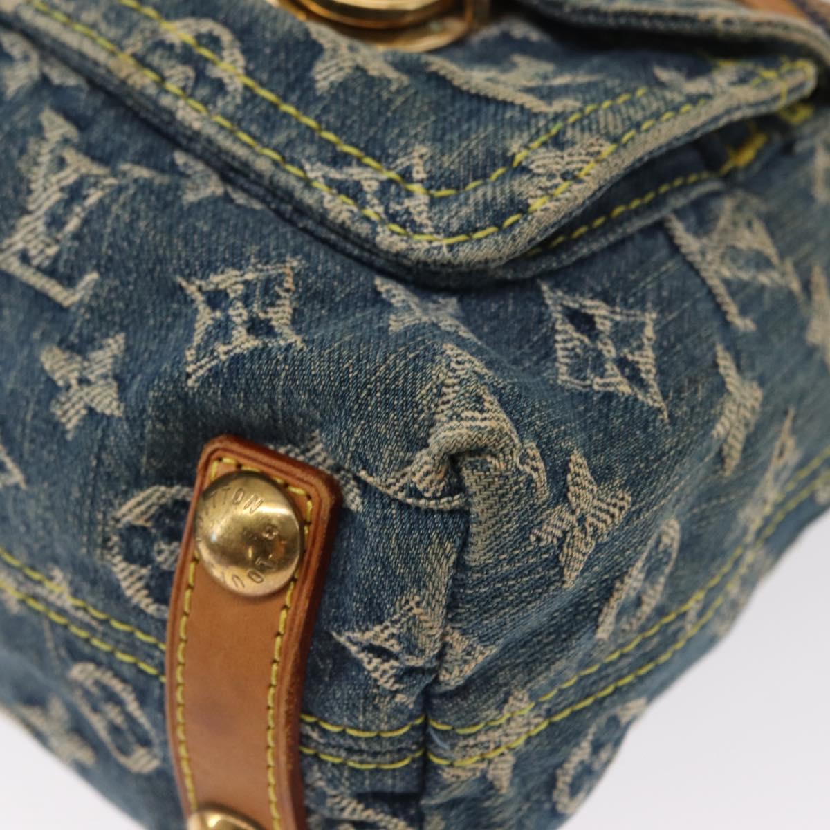 LOUIS VUITTON Monogram Denim Buggy PM Shoulder Bag Blue M95049 LV Auth 156081V