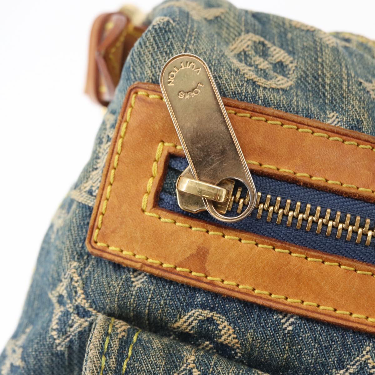LOUIS VUITTON Monogram Denim Buggy PM Shoulder Bag Blue M95049 LV Auth 156081V