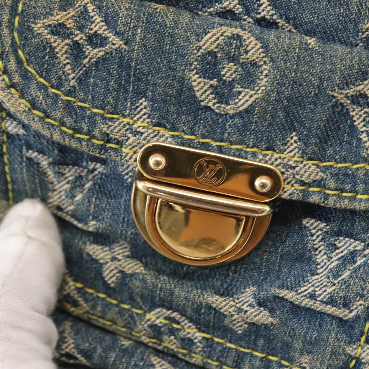 LOUIS VUITTON Monogram Denim Buggy PM Shoulder Bag Blue M95049 LV Auth 156081V