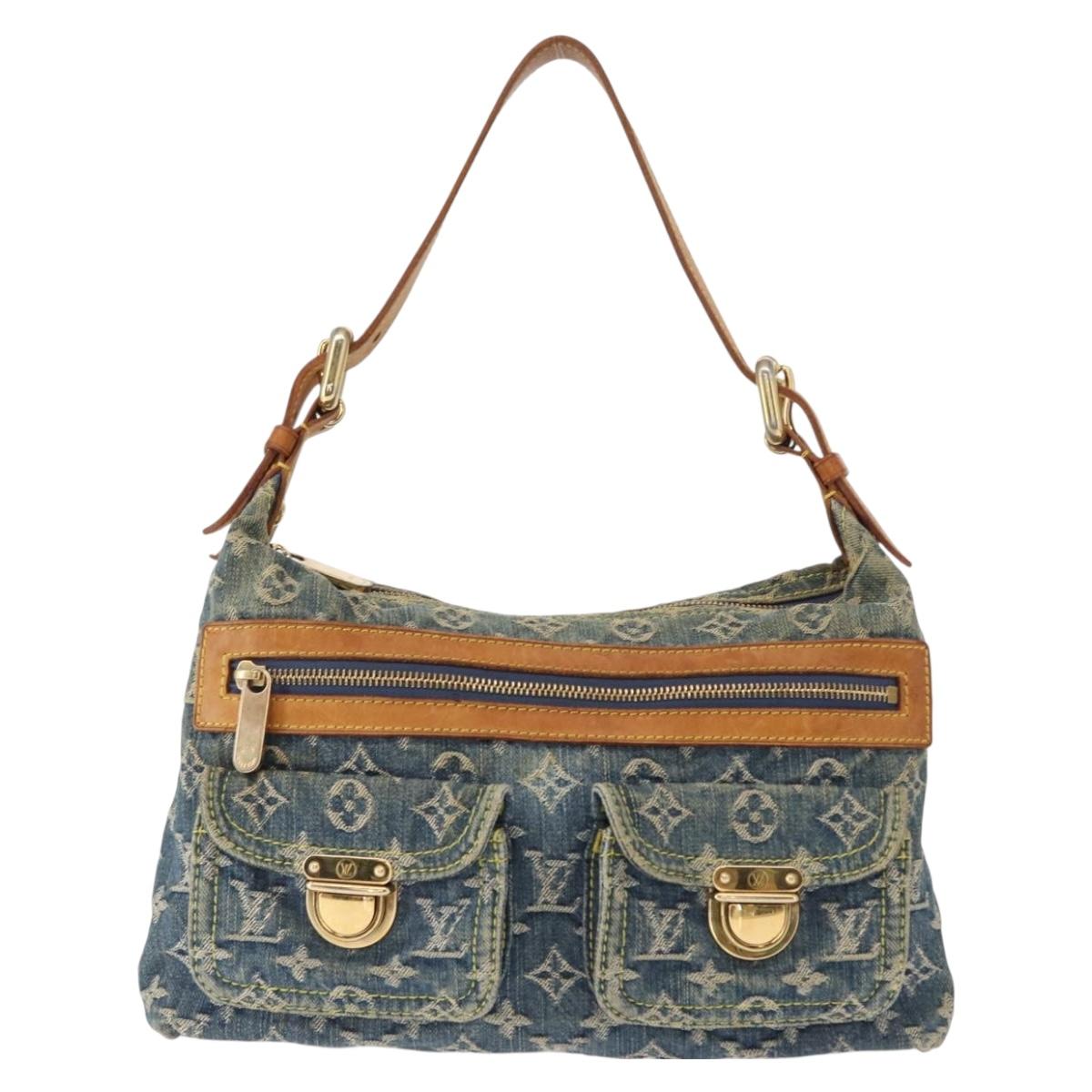 LOUIS VUITTON Monogram Denim Buggy PM Shoulder Bag Blue M95049 LV Auth 156081V