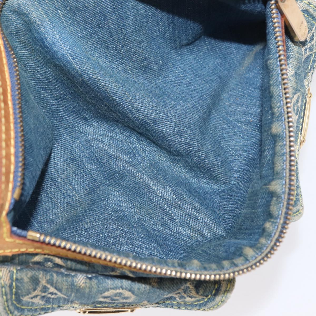 LOUIS VUITTON Monogram Denim Buggy PM Shoulder Bag Blue M95049 LV Auth 156081V
