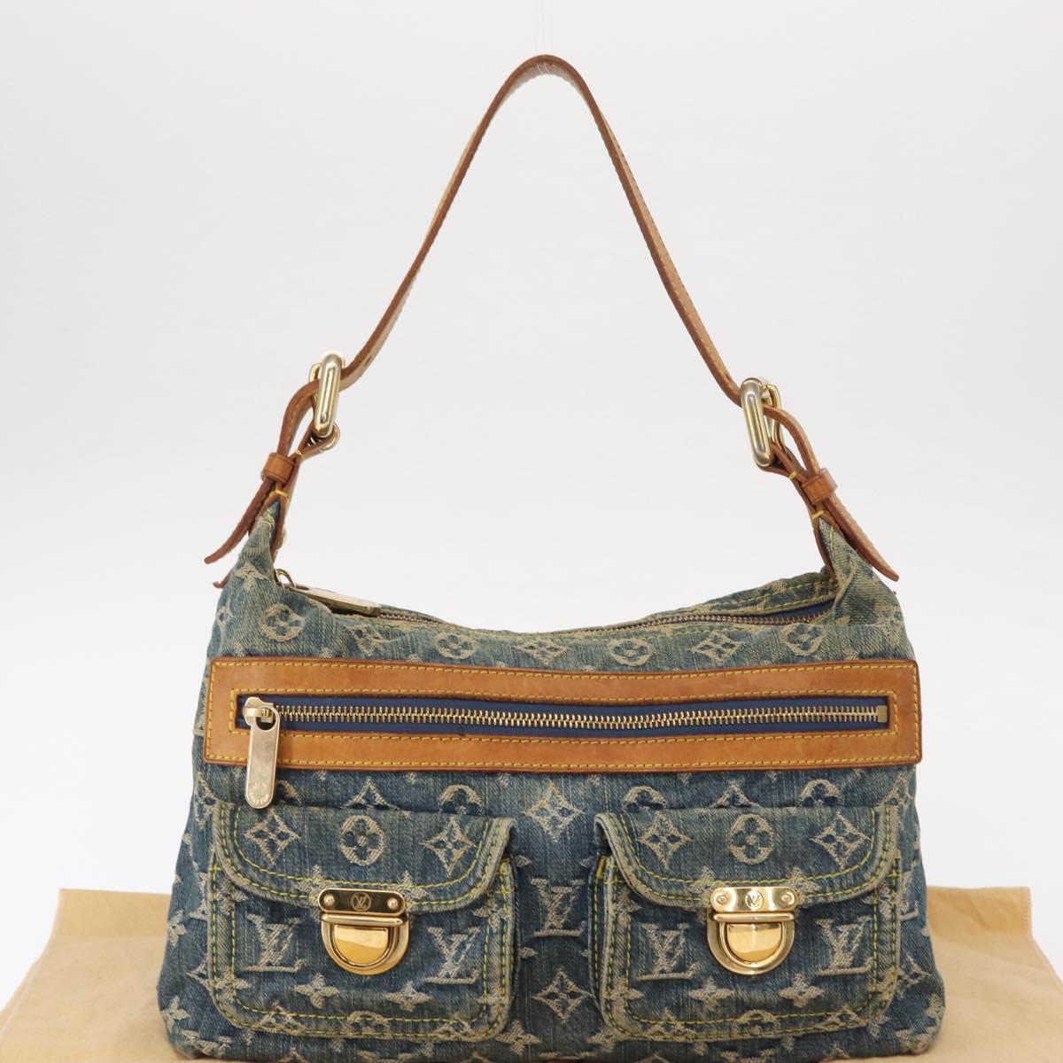 LOUIS VUITTON Monogram Denim Buggy PM Shoulder Bag Blue M95049 LV Auth 156081V