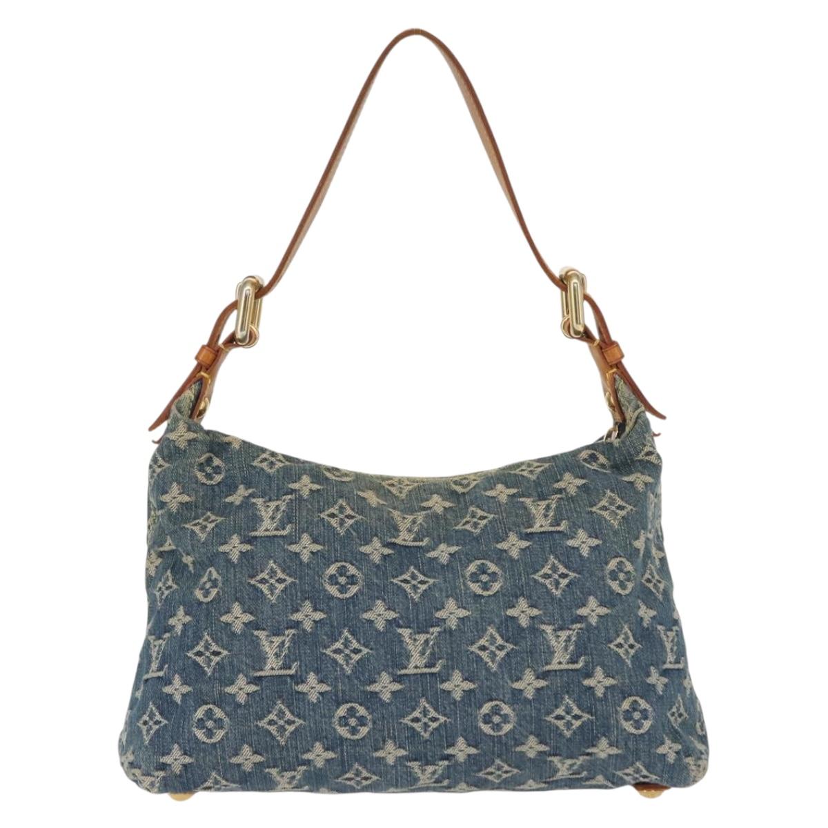 LOUIS VUITTON Monogram Denim Buggy PM Shoulder Bag Blue M95049 LV Auth 156081V