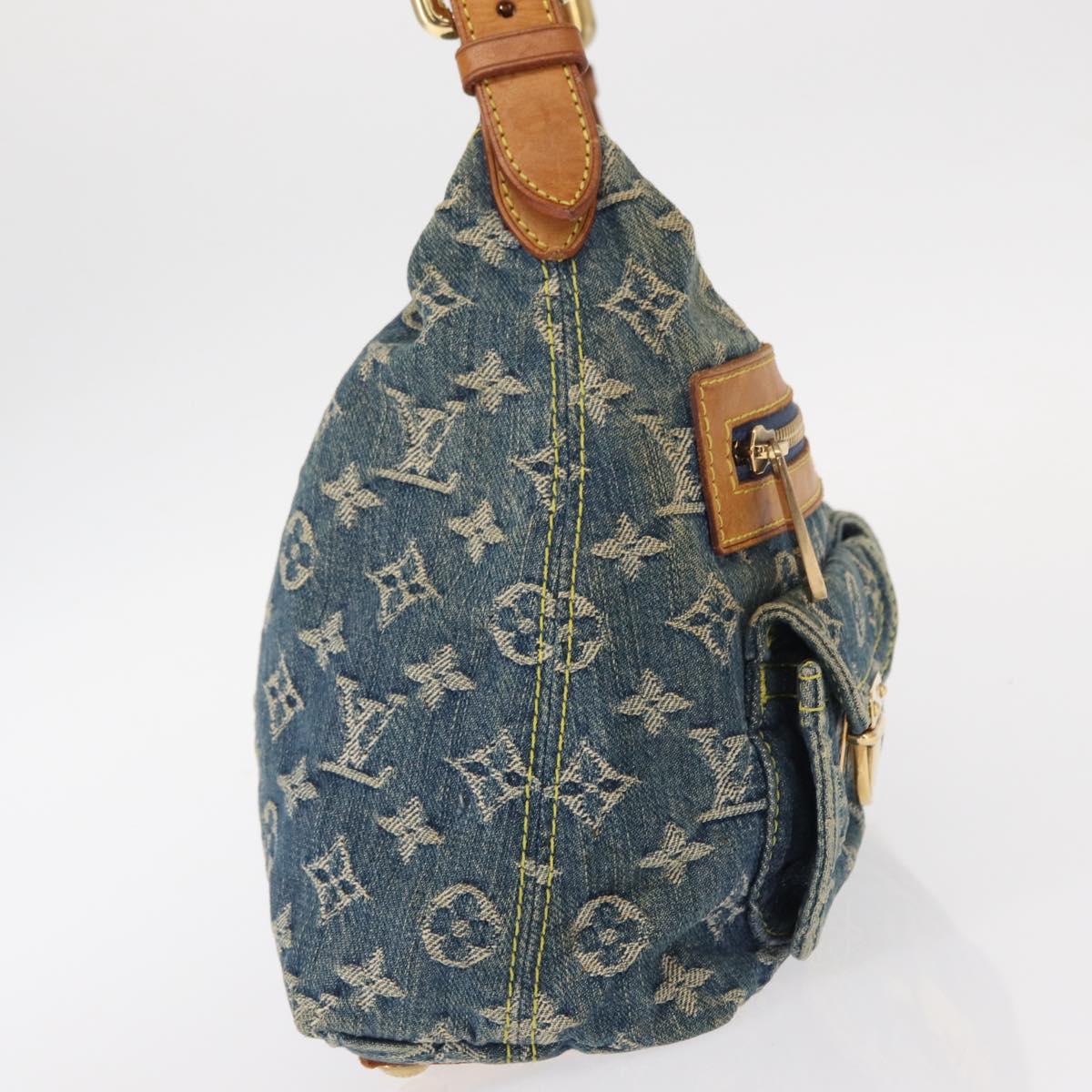 LOUIS VUITTON Monogram Denim Buggy PM Shoulder Bag Blue M95049 LV Auth 156081V