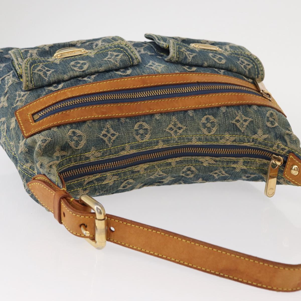 LOUIS VUITTON Monogram Denim Buggy PM Shoulder Bag Blue M95049 LV Auth 156081V