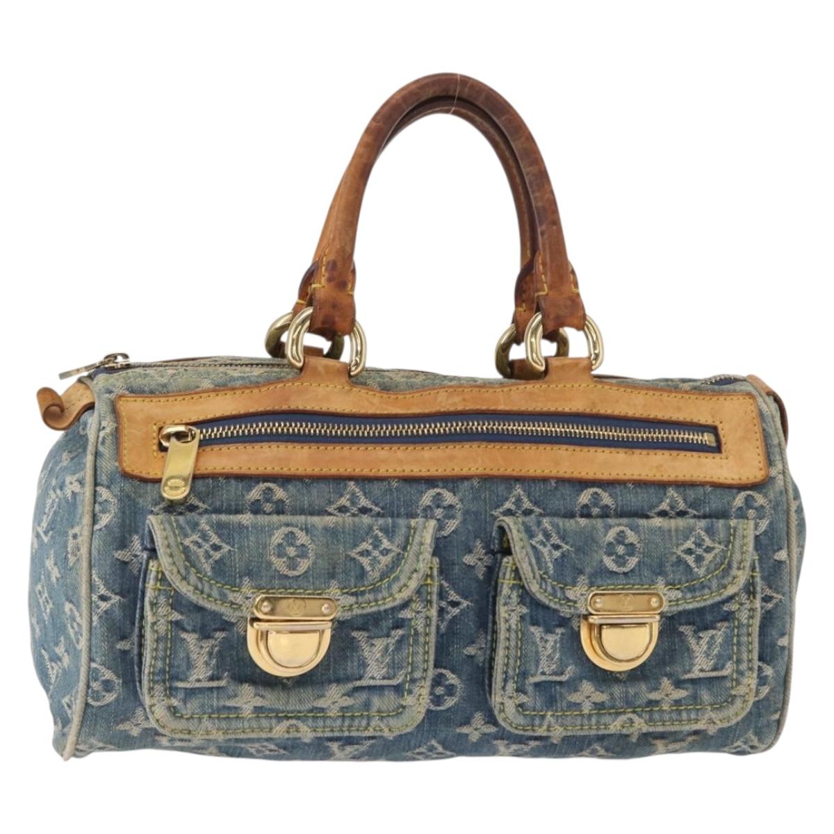 LOUIS VUITTON Monogram Denim Neo Speedy Hand Bag Blue M95019 LV Auth 156114