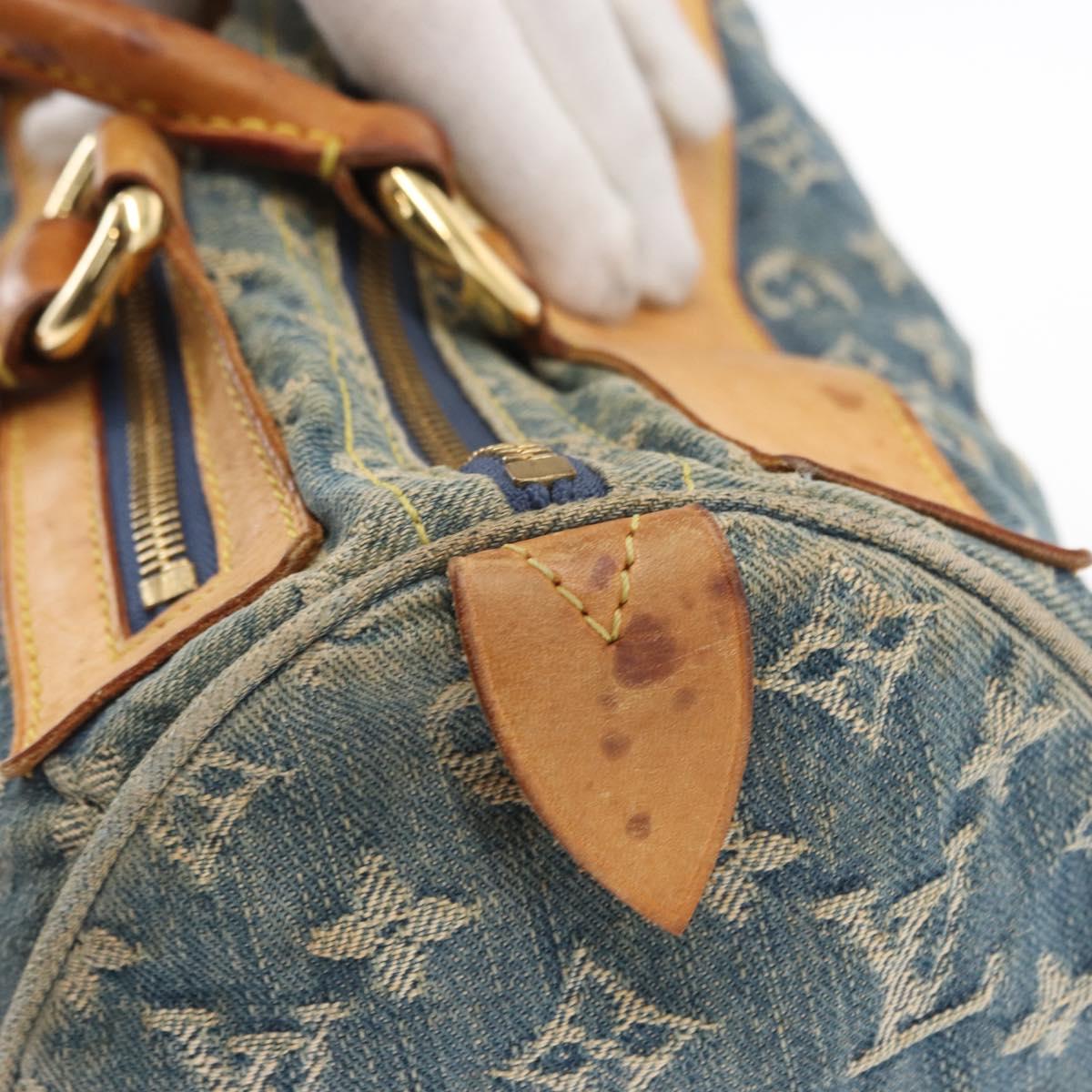 LOUIS VUITTON Monogram Denim Neo Speedy Hand Bag Blue M95019 LV Auth 156114