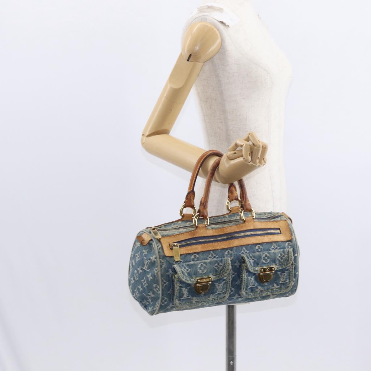 LOUIS VUITTON Monogram Denim Neo Speedy Hand Bag Blue M95019 LV Auth 156114