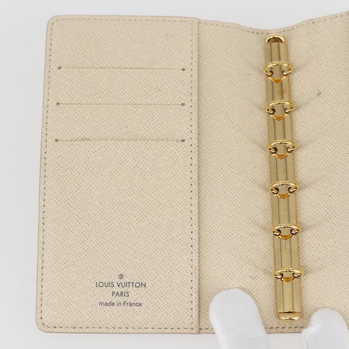 LOUIS VUITTON Damier Azur Agenda PM Day Planner Cover R20706 LV Auth 156116V