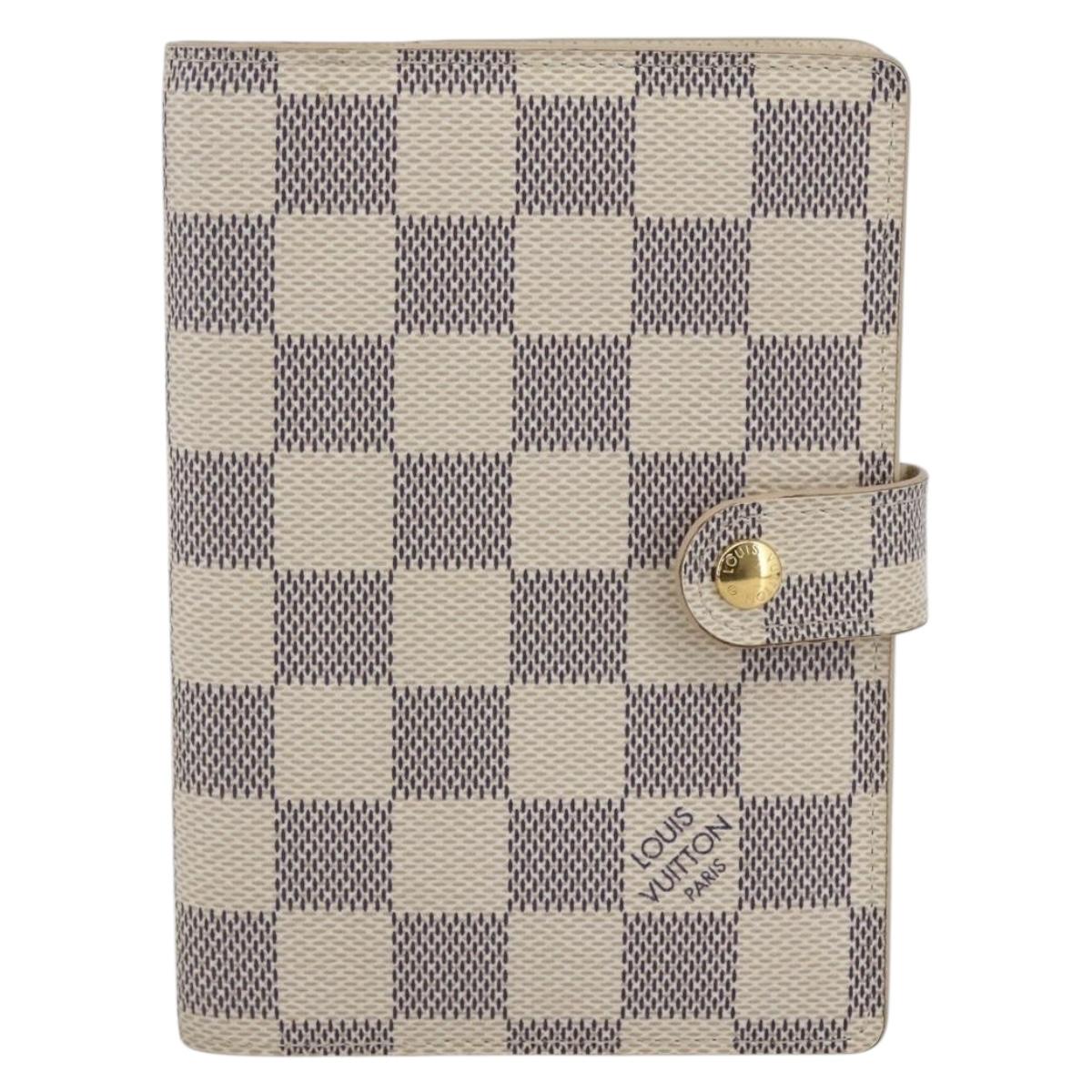 LOUIS VUITTON Damier Azur Agenda PM Day Planner Cover R20706 LV Auth 156116V