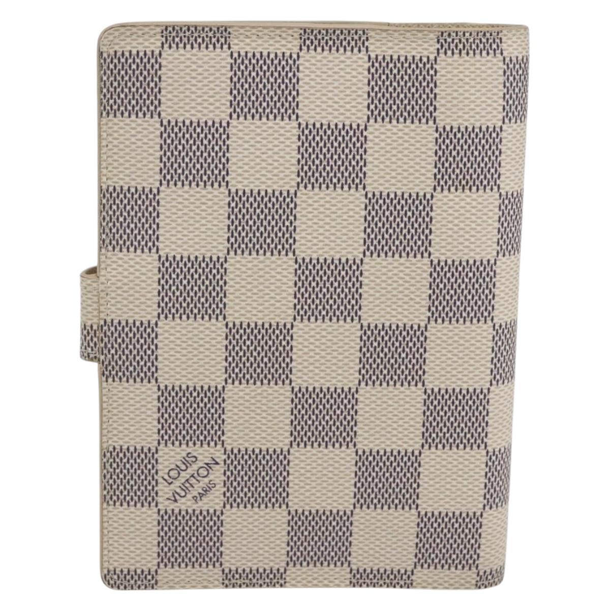 LOUIS VUITTON Damier Azur Agenda PM Day Planner Cover R20706 LV Auth 156116V