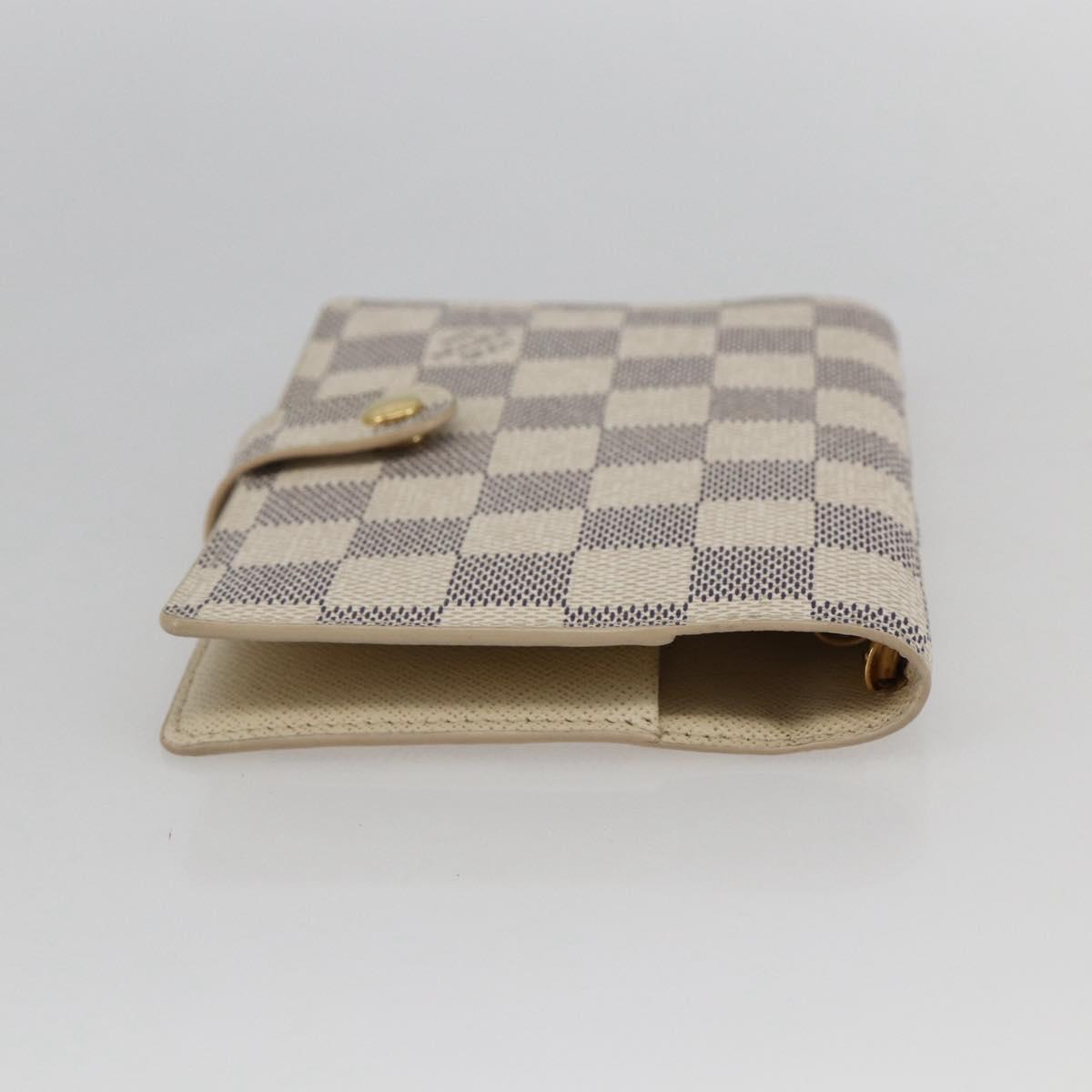 LOUIS VUITTON Damier Azur Agenda PM Day Planner Cover R20706 LV Auth 156116V