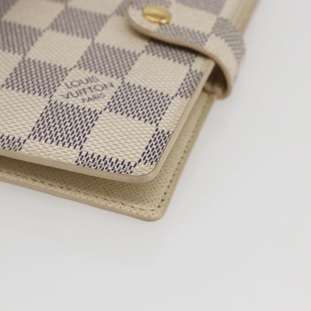 LOUIS VUITTON Damier Azur Agenda PM Day Planner Cover R20706 LV Auth 156116V