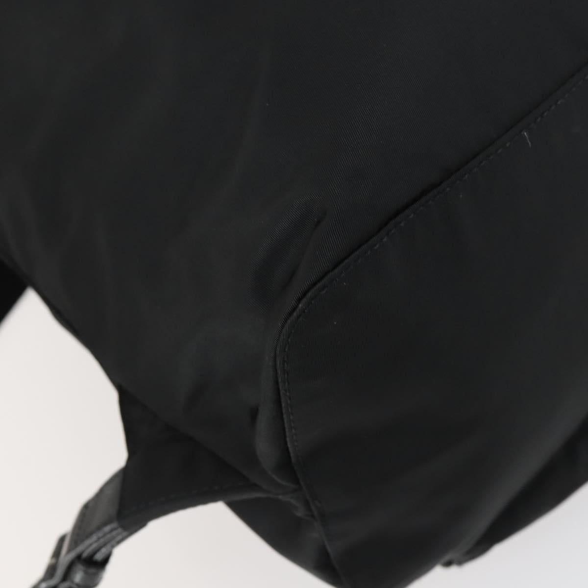 PRADA Backpack Nylon Black Silver Auth 156118