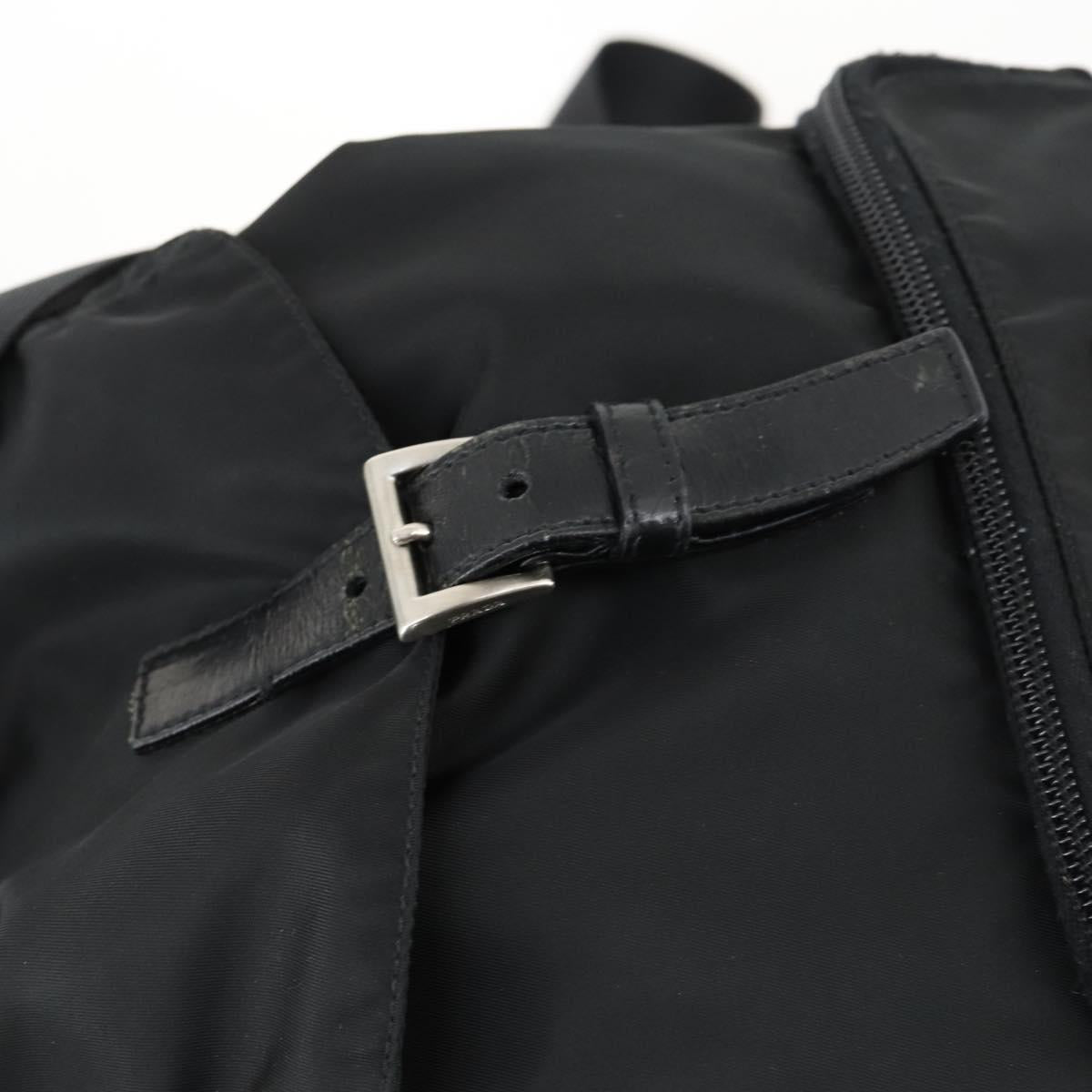 PRADA Backpack Nylon Black Silver Auth 156118