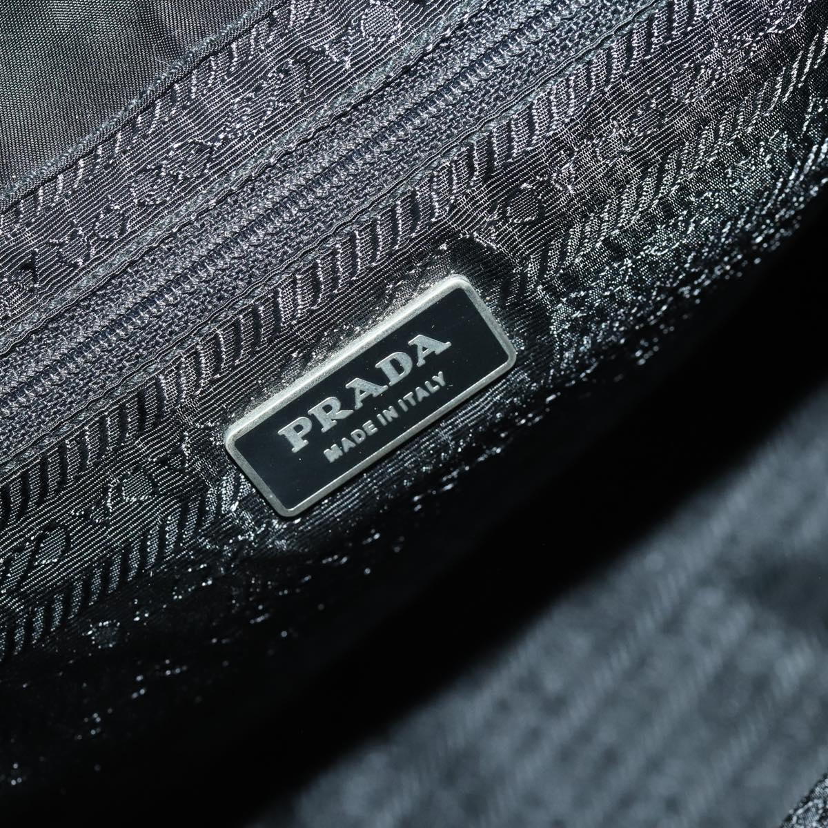 PRADA Backpack Nylon Black Silver Auth 156118
