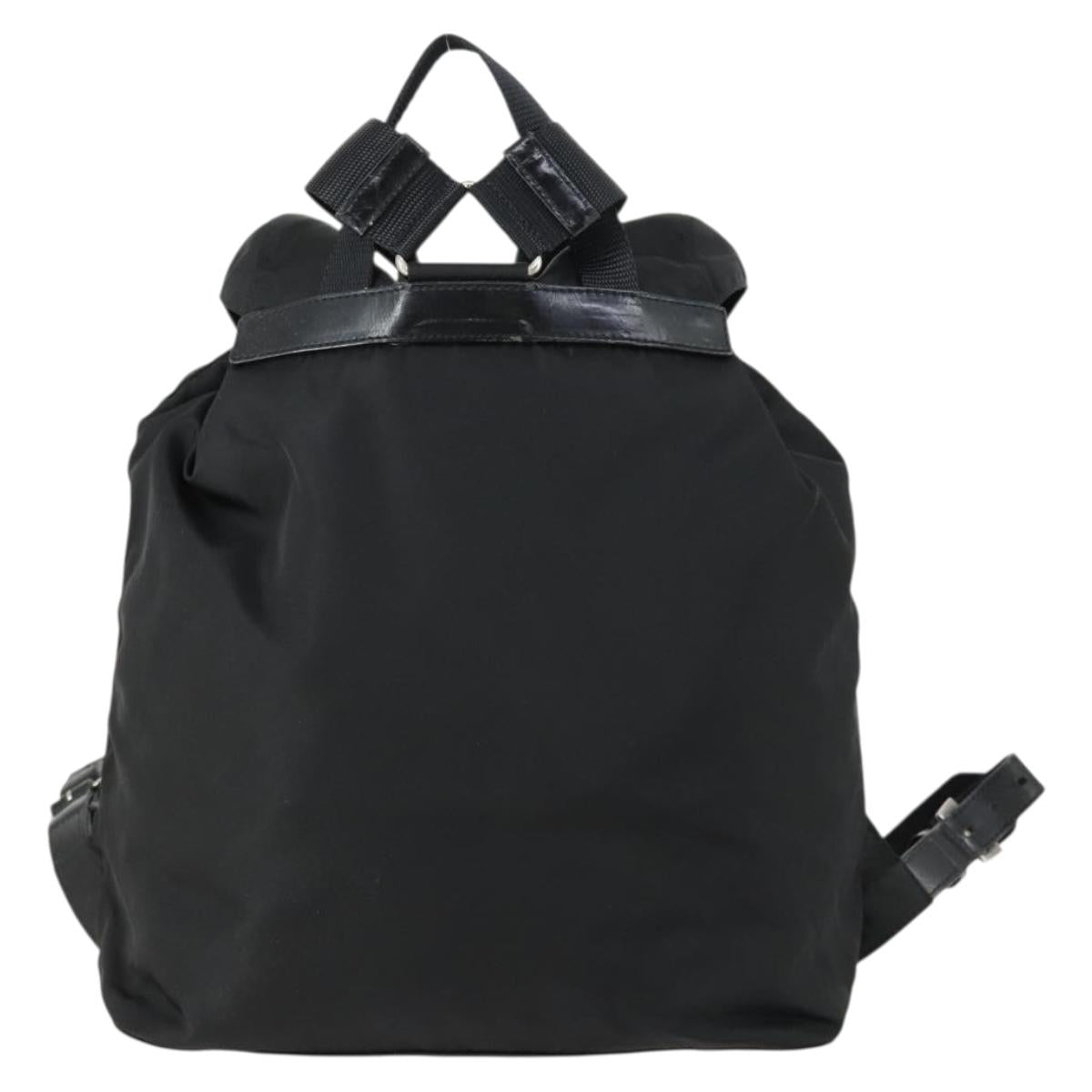 PRADA Backpack Nylon Black Silver Auth 156118