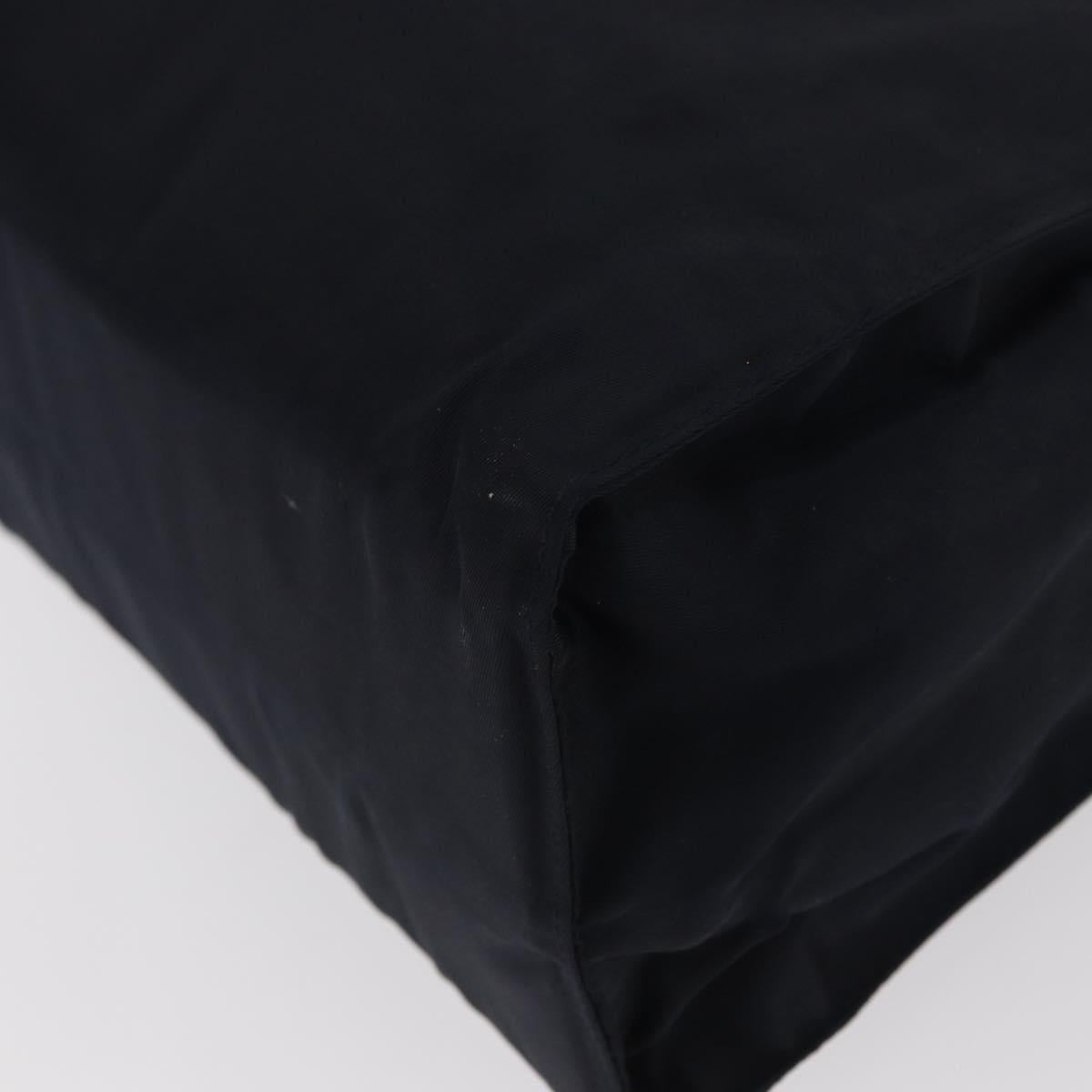 PRADA Hand Bag Nylon Navy Gold Auth 156119