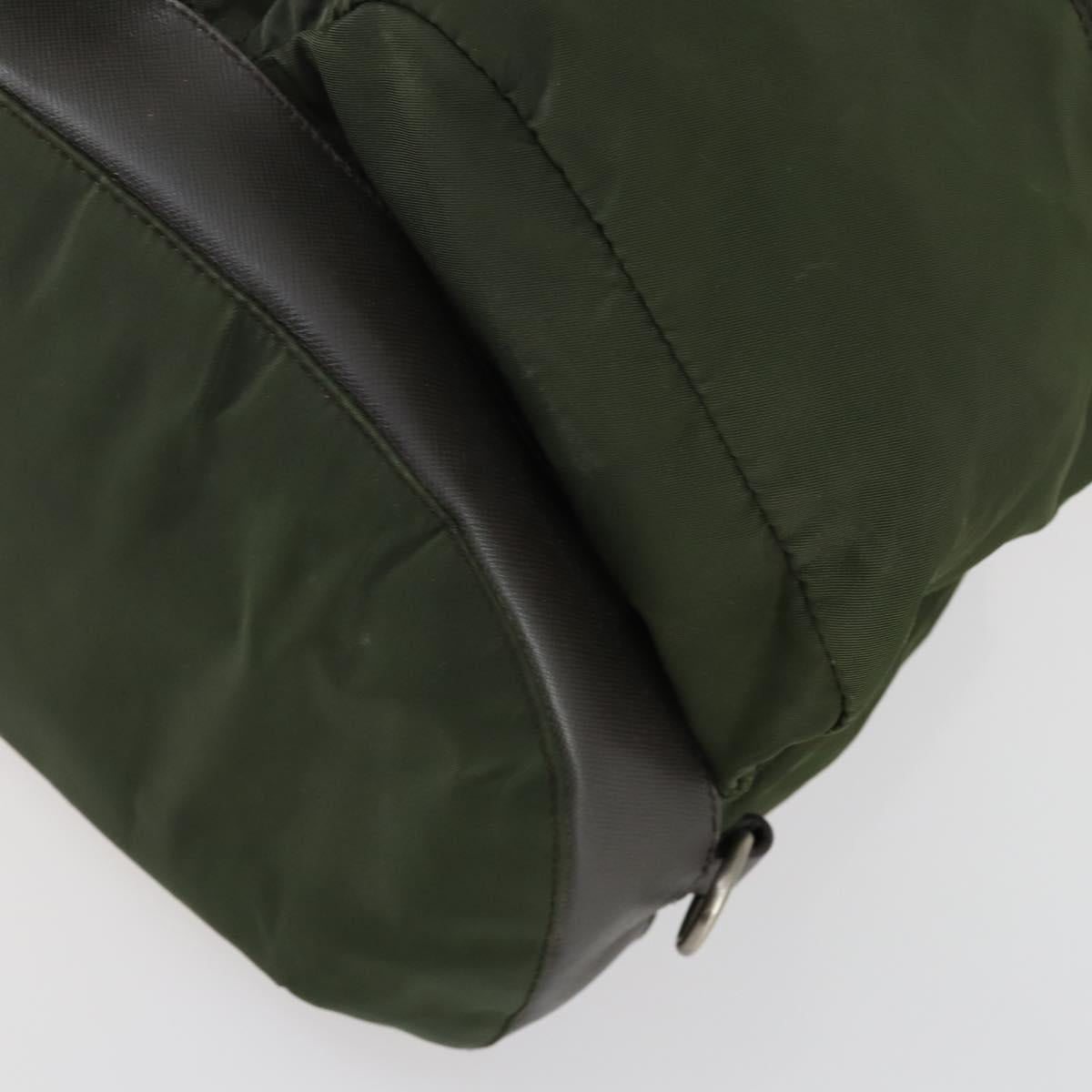 PRADA Backpack Nylon Khaki Silver Auth 156120