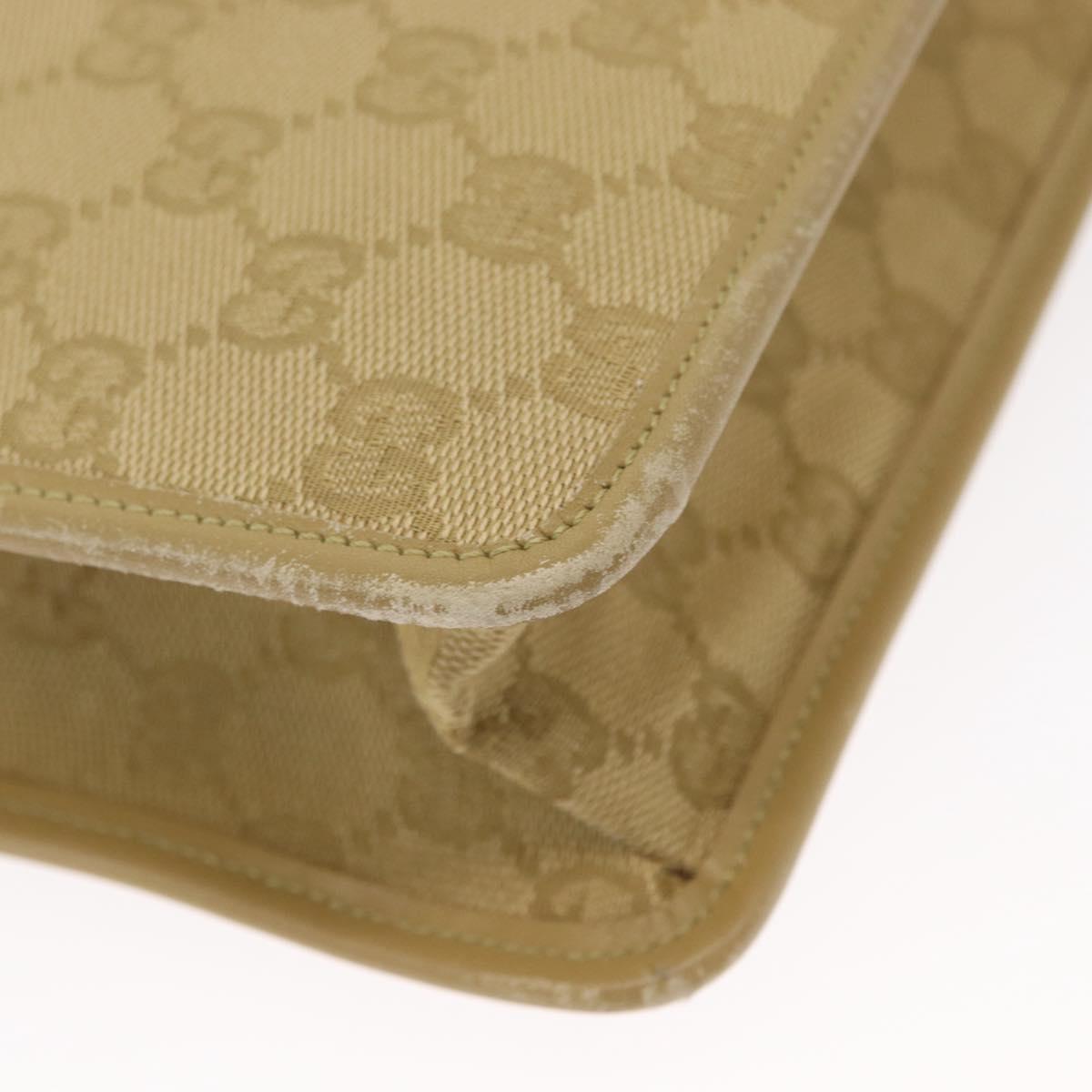 GUCCI GG Canvas Shoulder Bag Beige Gold 91762 Auth 156122