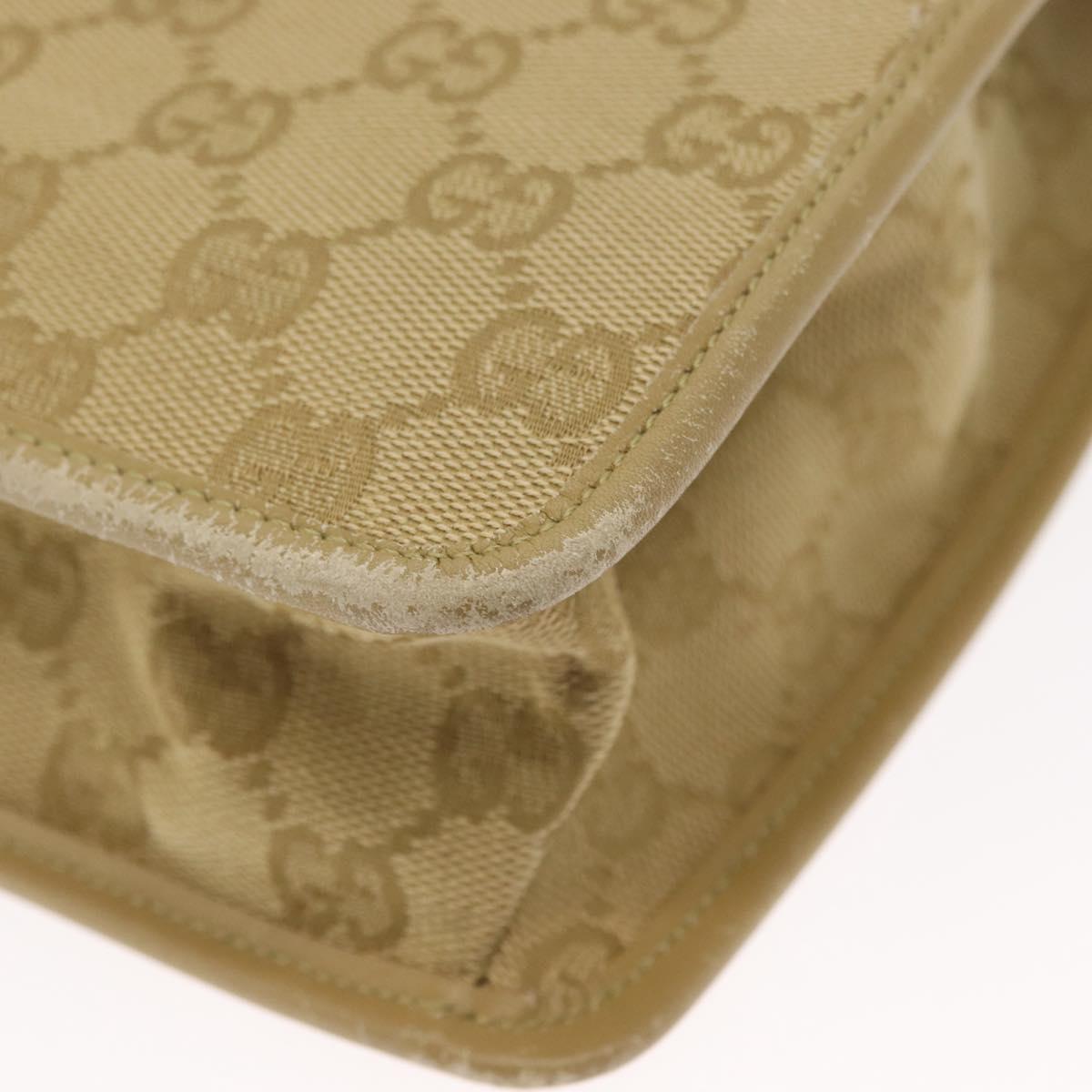 GUCCI GG Canvas Shoulder Bag Beige Gold 91762 Auth 156122