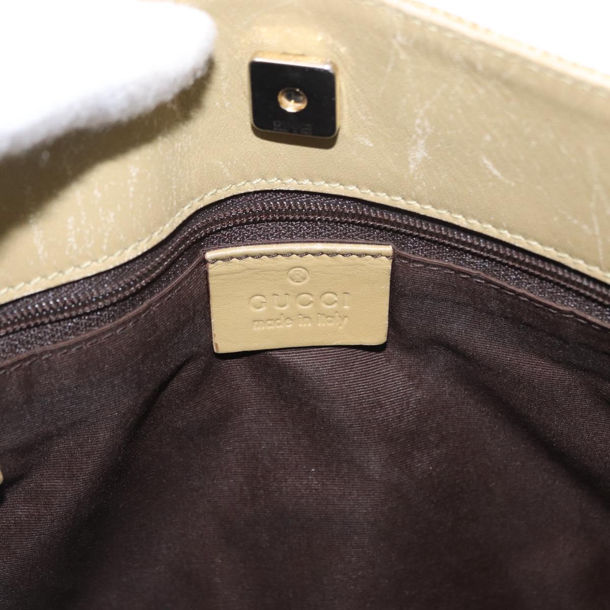 GUCCI GG Canvas Shoulder Bag Beige Gold 91762 Auth 156122