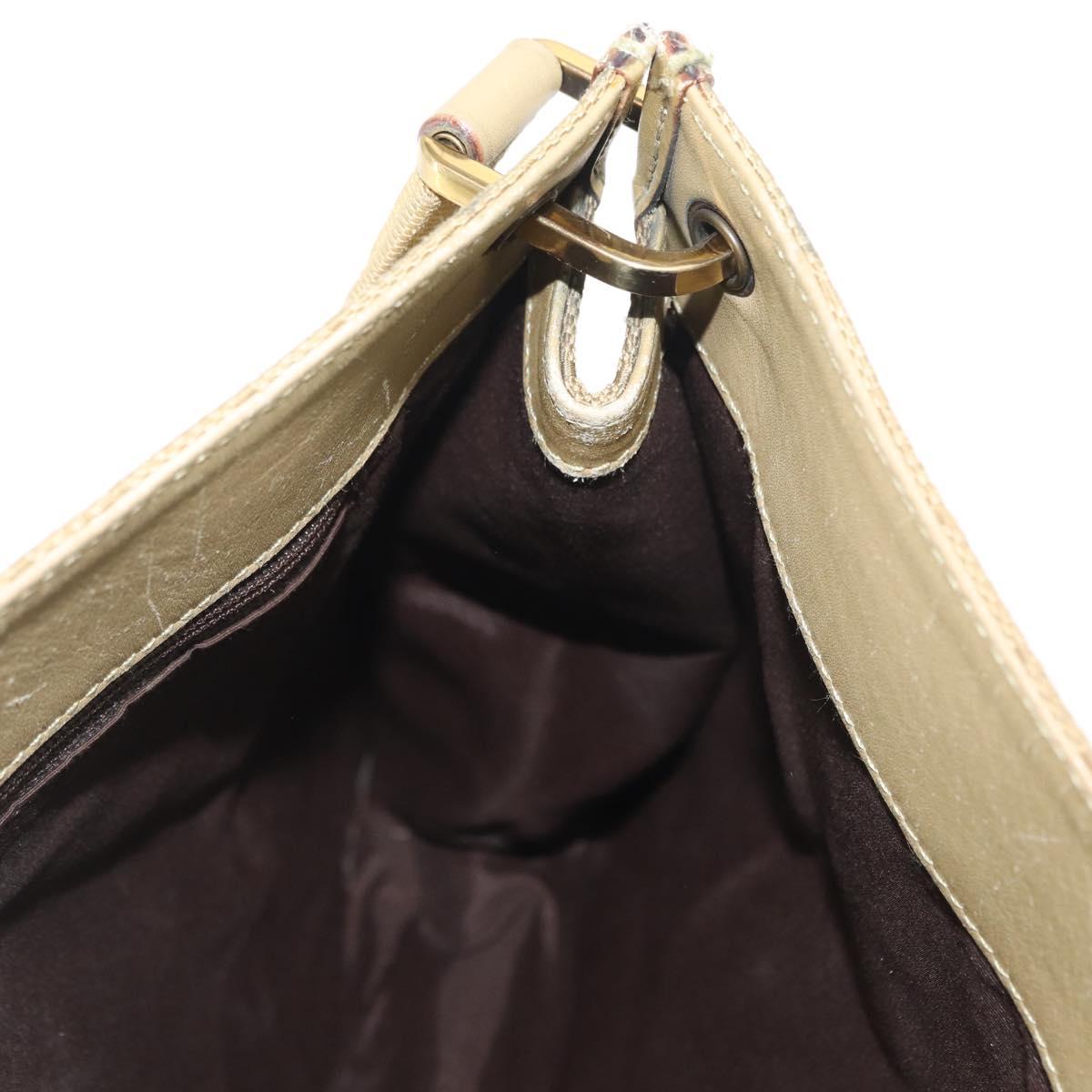 GUCCI GG Canvas Shoulder Bag Beige Gold 91762 Auth 156122