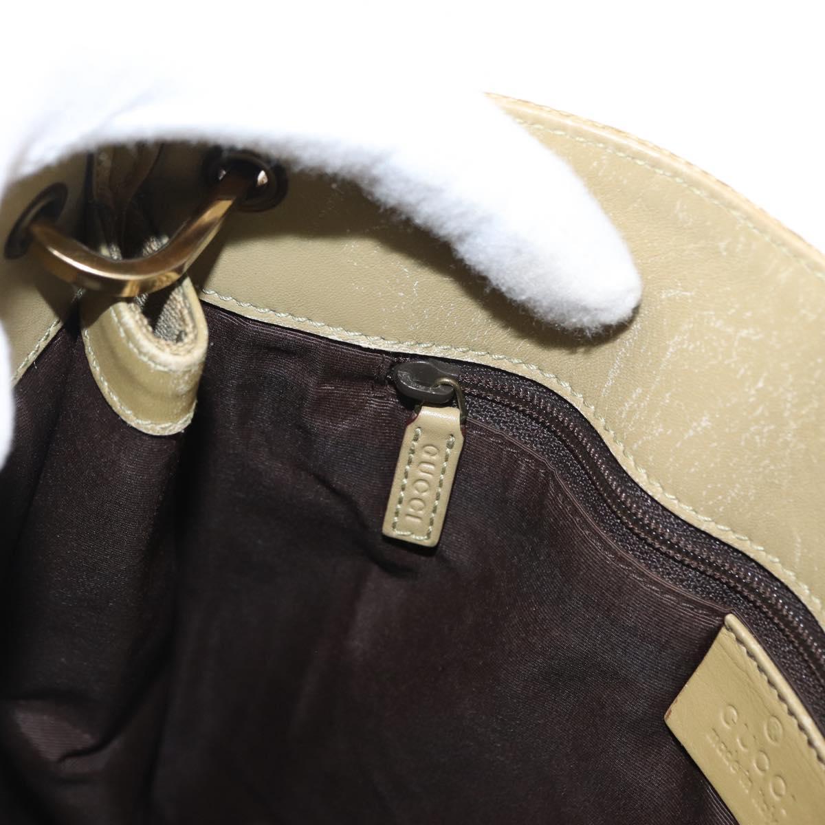 GUCCI GG Canvas Shoulder Bag Beige Gold 91762 Auth 156122