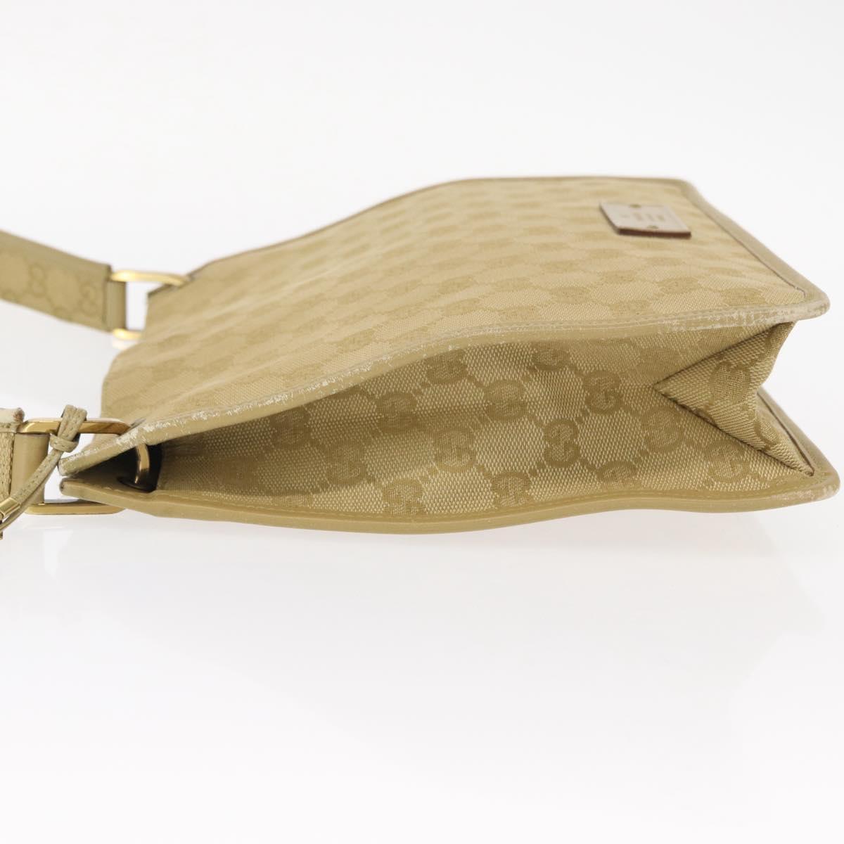 GUCCI GG Canvas Shoulder Bag Beige Gold 91762 Auth 156122