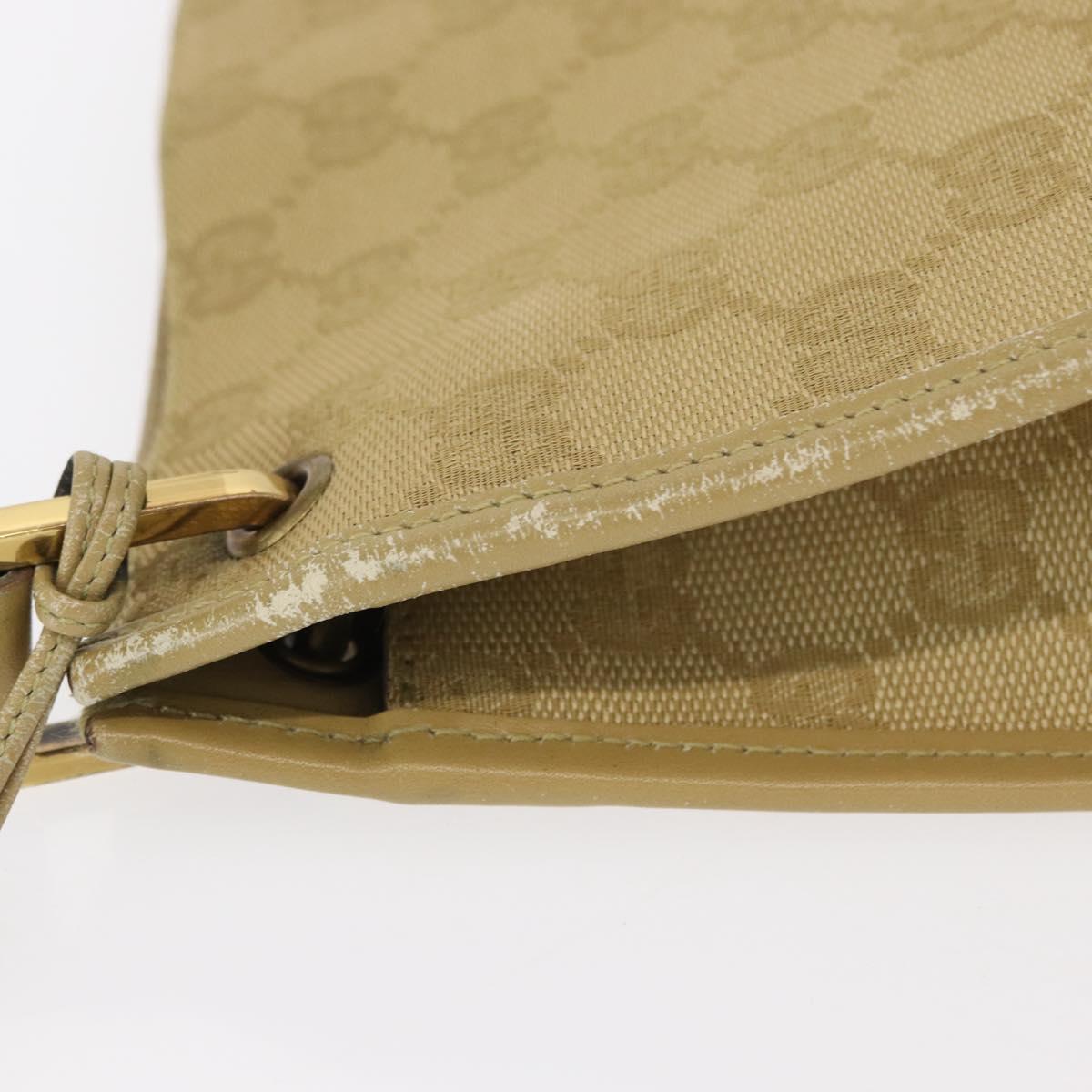 GUCCI GG Canvas Shoulder Bag Beige Gold 91762 Auth 156122