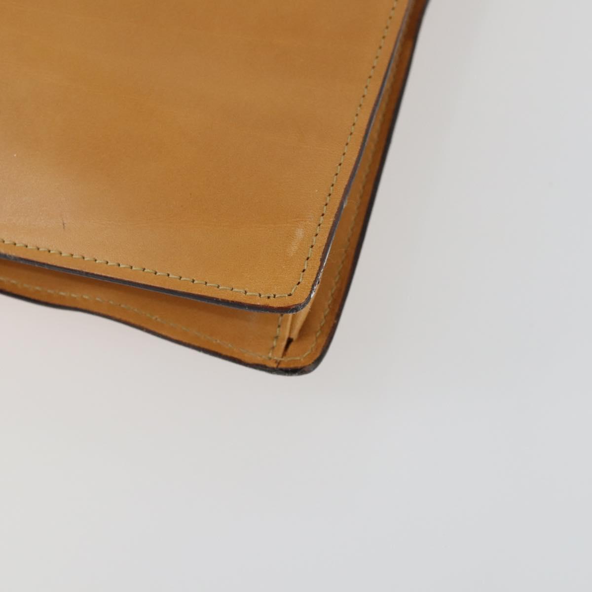 GUCCI Shoulder Bag Leather Brown Gold Auth 156124