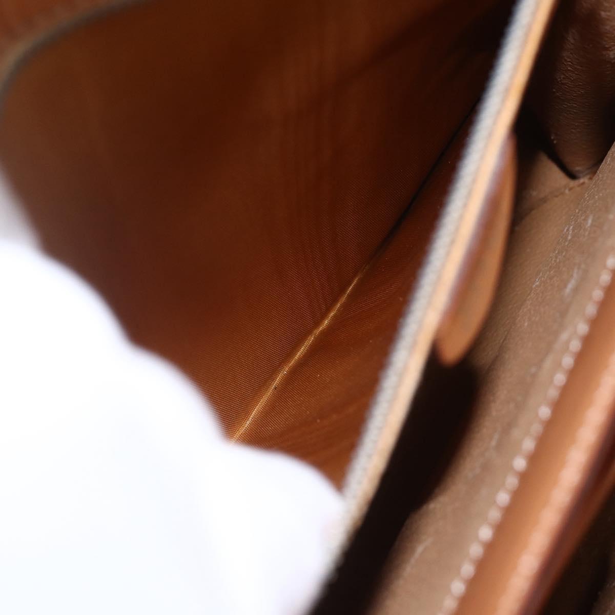 CELINE Macadam Canvas Hand Bag PVC Leather Brown Gold Auth 156125