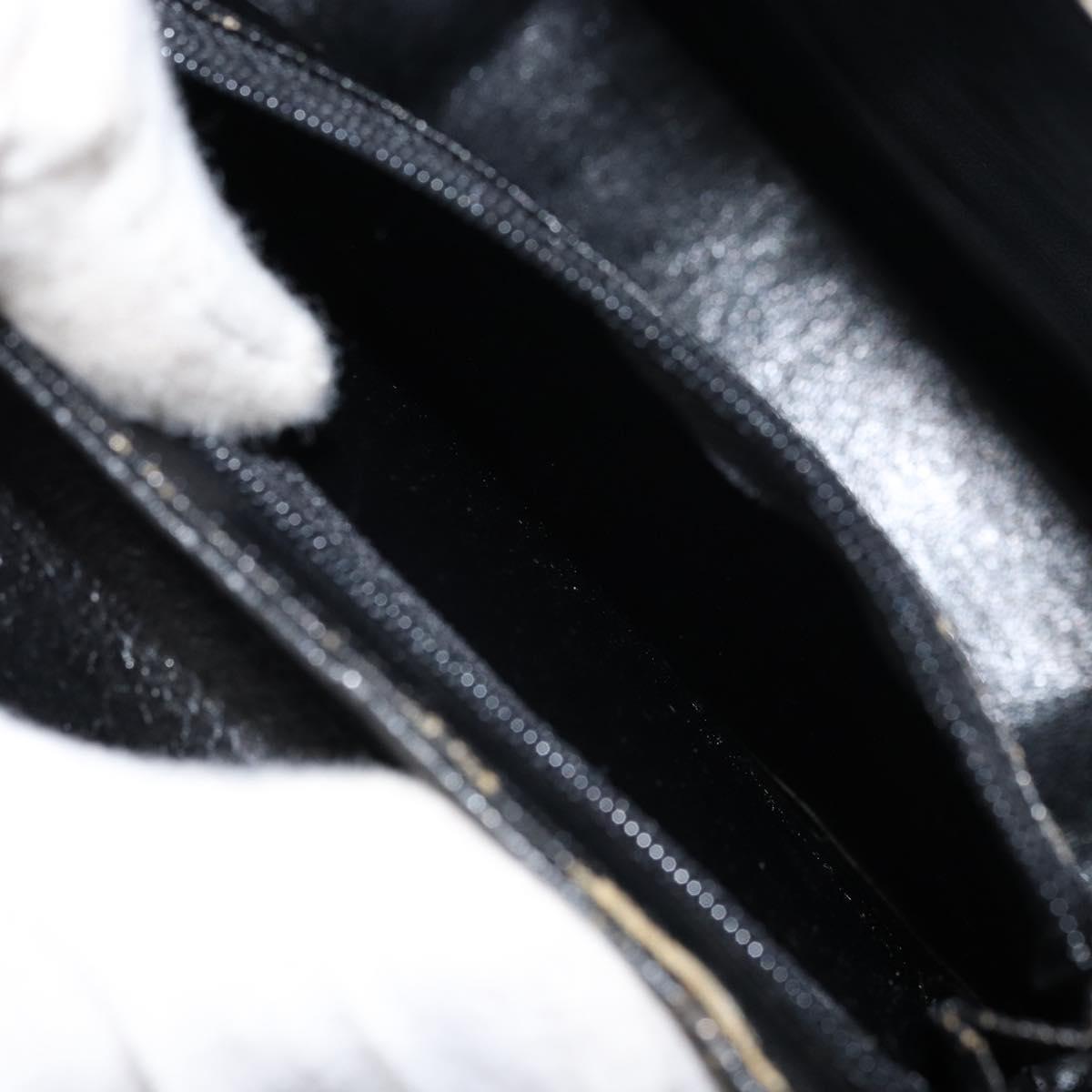 CELINE Shoulder Bag Leather Black Gold Auth 156127