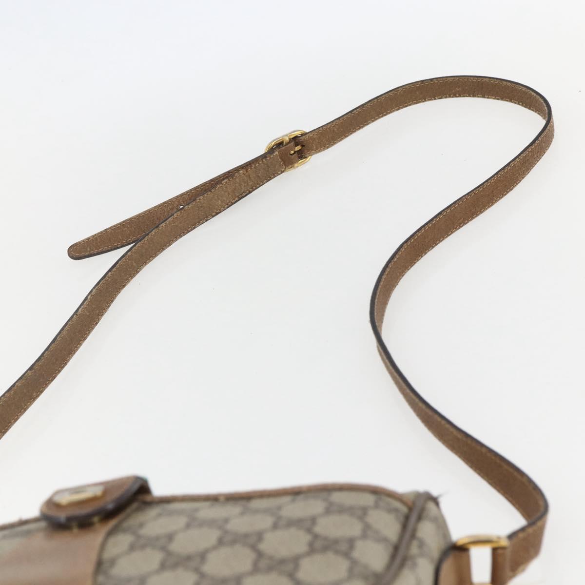 GUCCI GG Supreme Web Sherry Line Bag PVC Beige Gold 89 02 032 Auth 156128