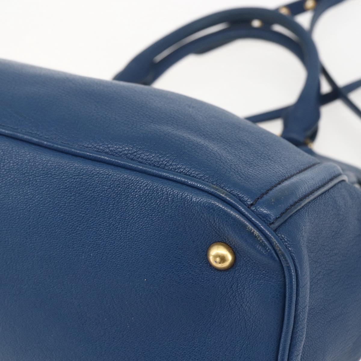 Miu Miu Hand Bag Leather 2way Blue Gold Auth 156133