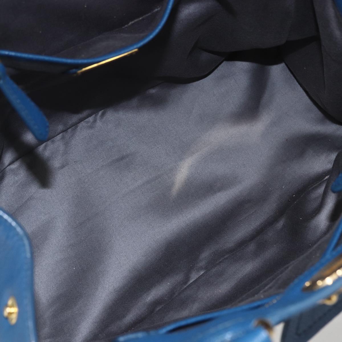 Miu Miu Hand Bag Leather 2way Blue Gold Auth 156133
