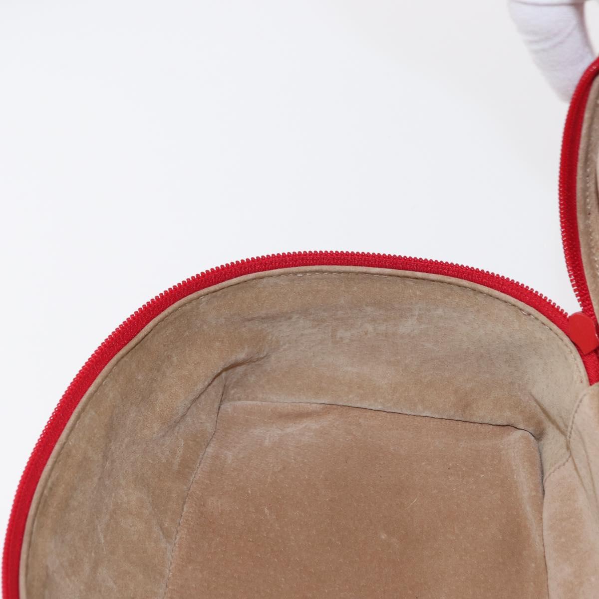 GUCCI Vanity Hand Bag Suede Red Gold 032 1705 0140 Auth 156137