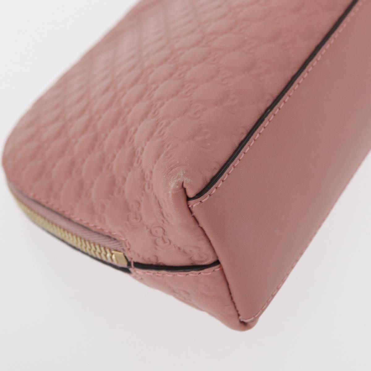 GUCCI Micro GG Supreme Pouch Leather outlet Pink Gold 449893 Auth 156138V