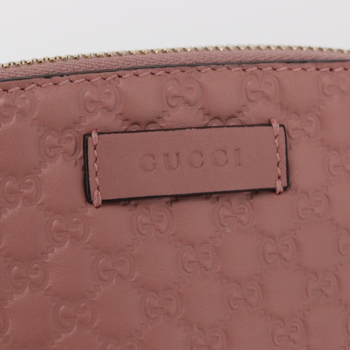 GUCCI Micro GG Supreme Pouch Leather outlet Pink Gold 449893 Auth 156138V