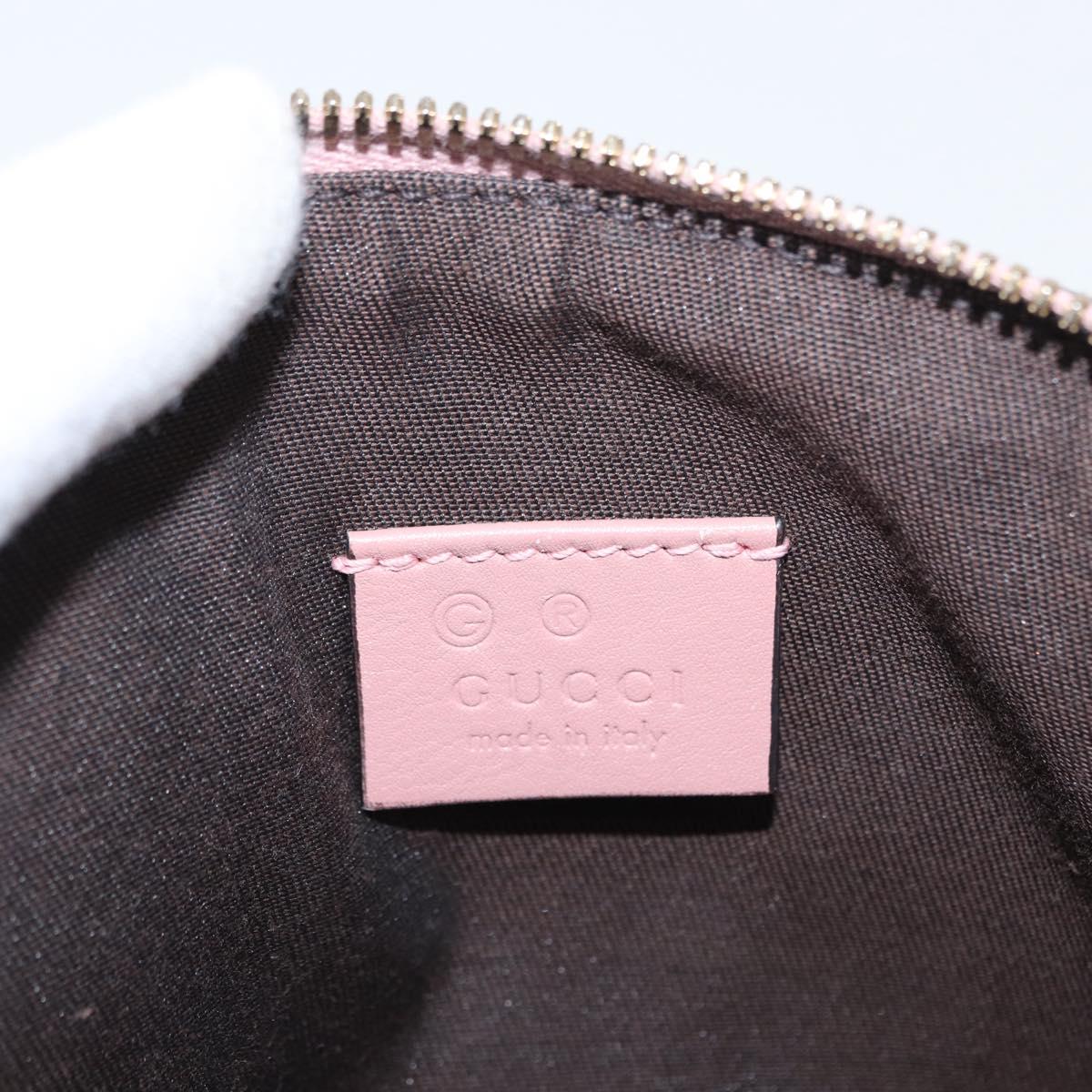 GUCCI Micro GG Supreme Pouch Leather outlet Pink Gold 449893 Auth 156138V