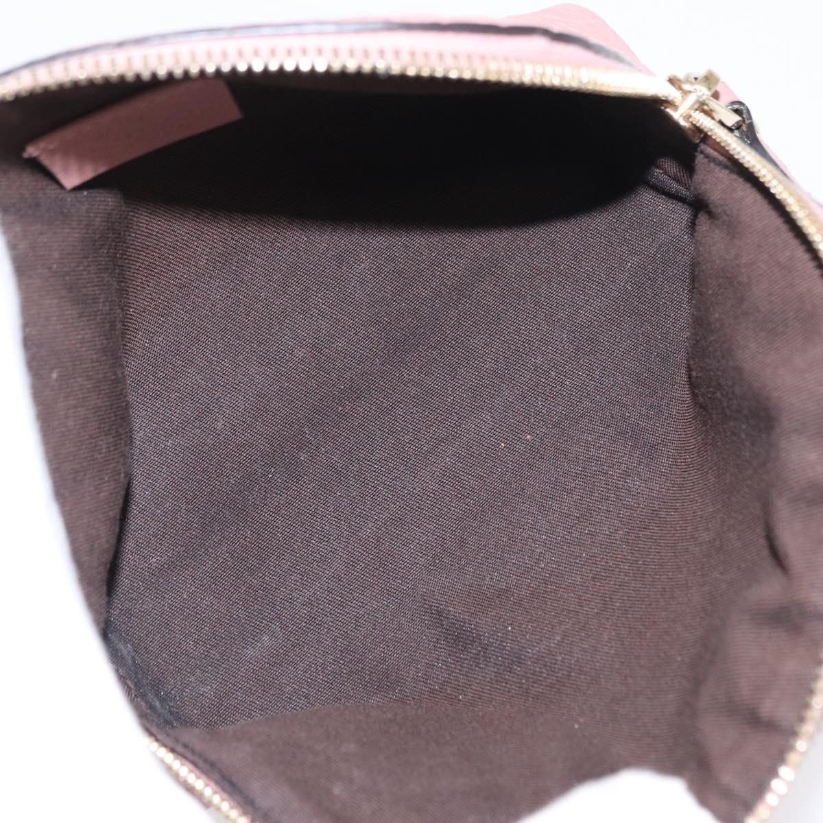 GUCCI Micro GG Supreme Pouch Leather outlet Pink Gold 449893 Auth 156138V