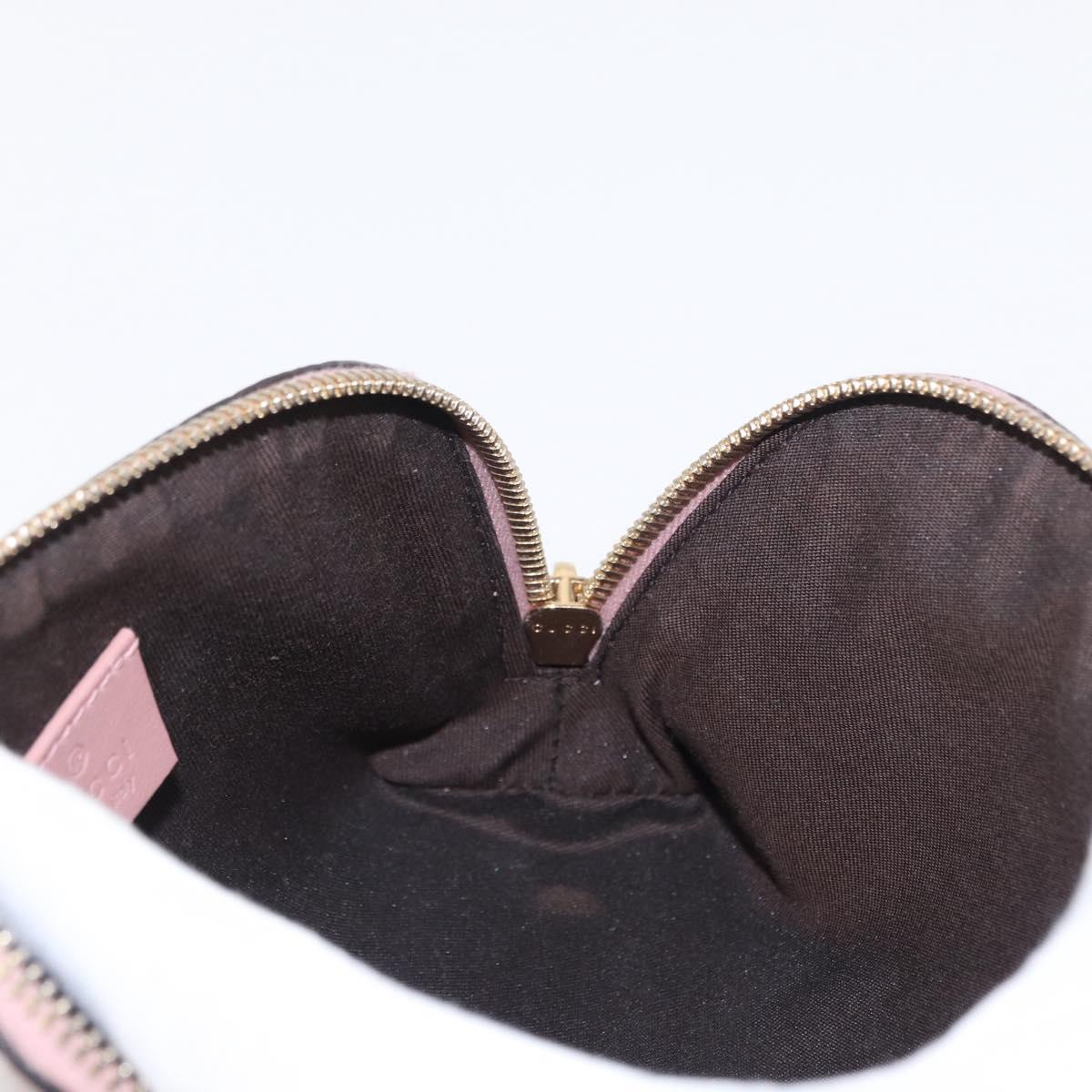 GUCCI Micro GG Supreme Pouch Leather outlet Pink Gold 449893 Auth 156138A