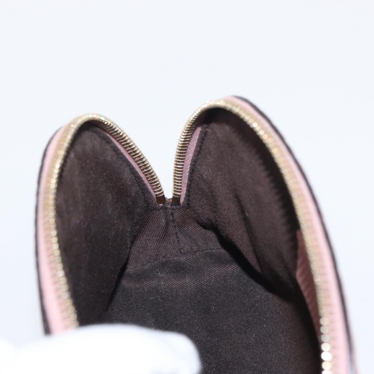 GUCCI Micro GG Supreme Pouch Leather outlet Pink Gold 449893 Auth 156138V
