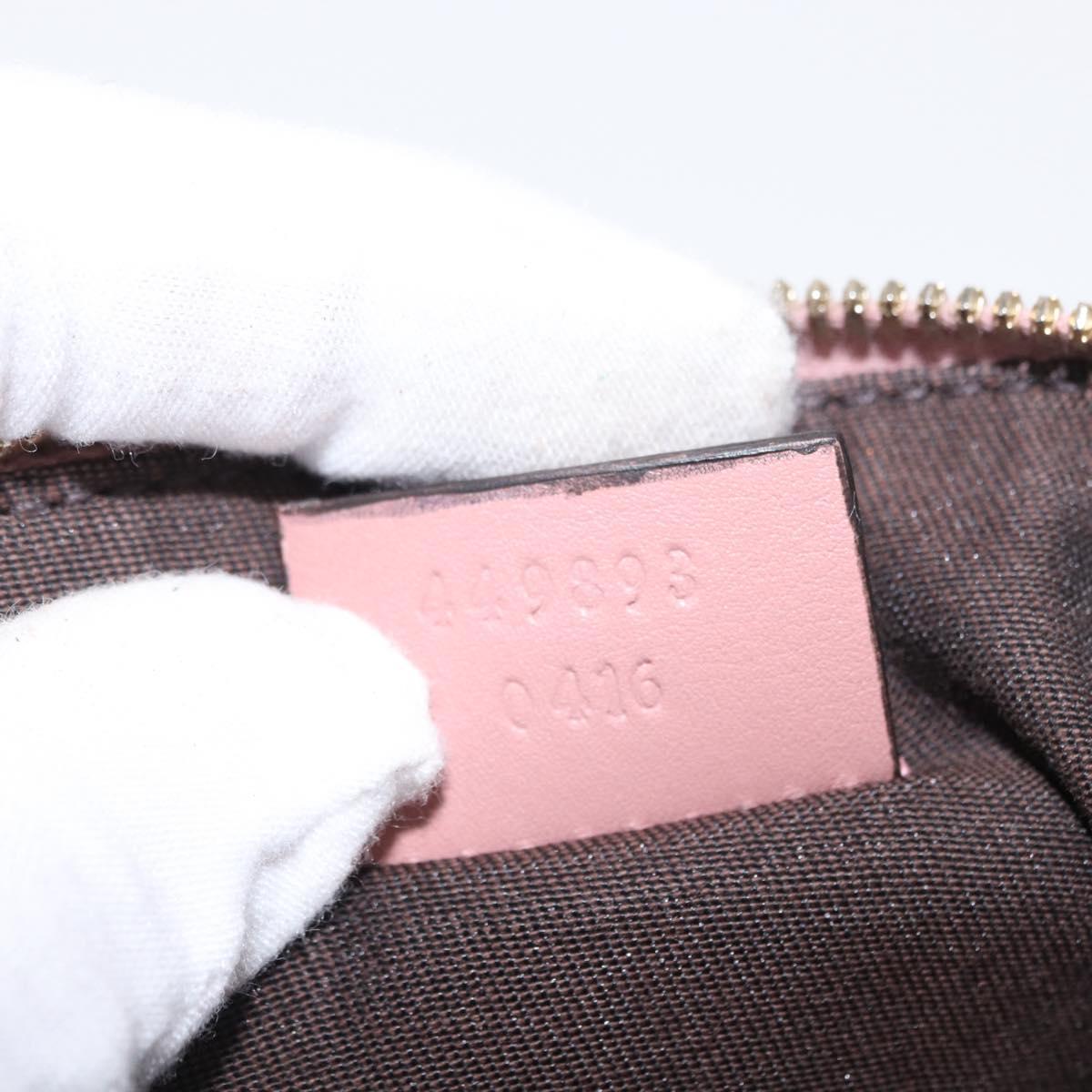 GUCCI Micro GG Supreme Pouch Leather outlet Pink Gold 449893 Auth 156138V