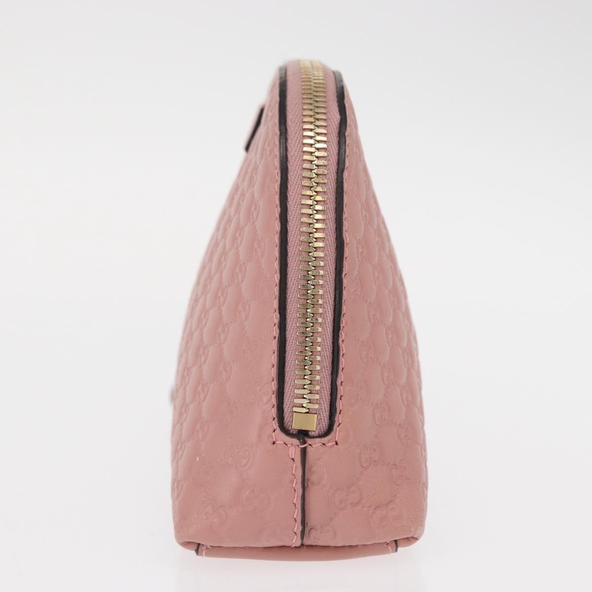 GUCCI Micro GG Supreme Pouch Leather outlet Pink Gold 449893 Auth 156138V