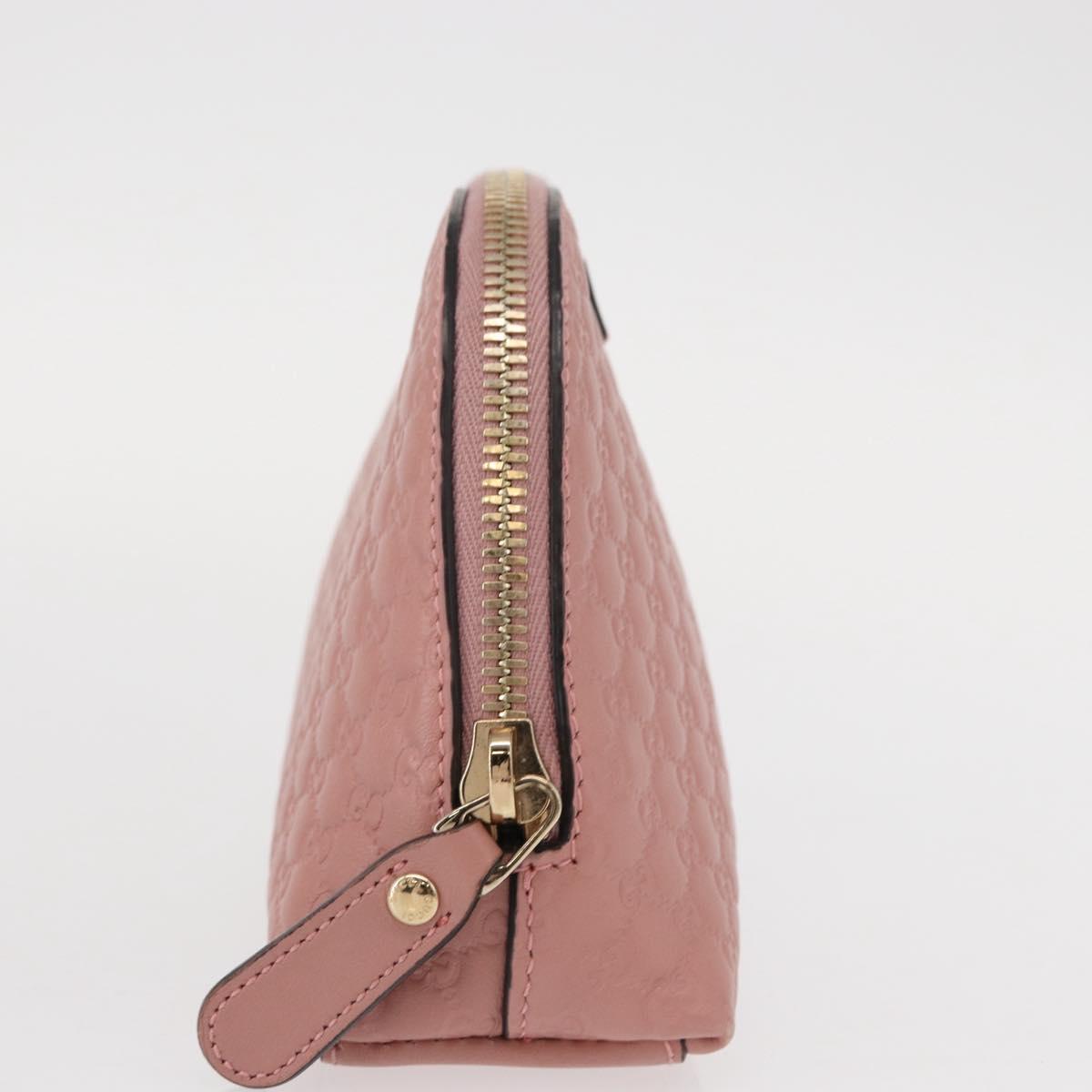 GUCCI Micro GG Supreme Pouch Leather outlet Pink Gold 449893 Auth 156138V