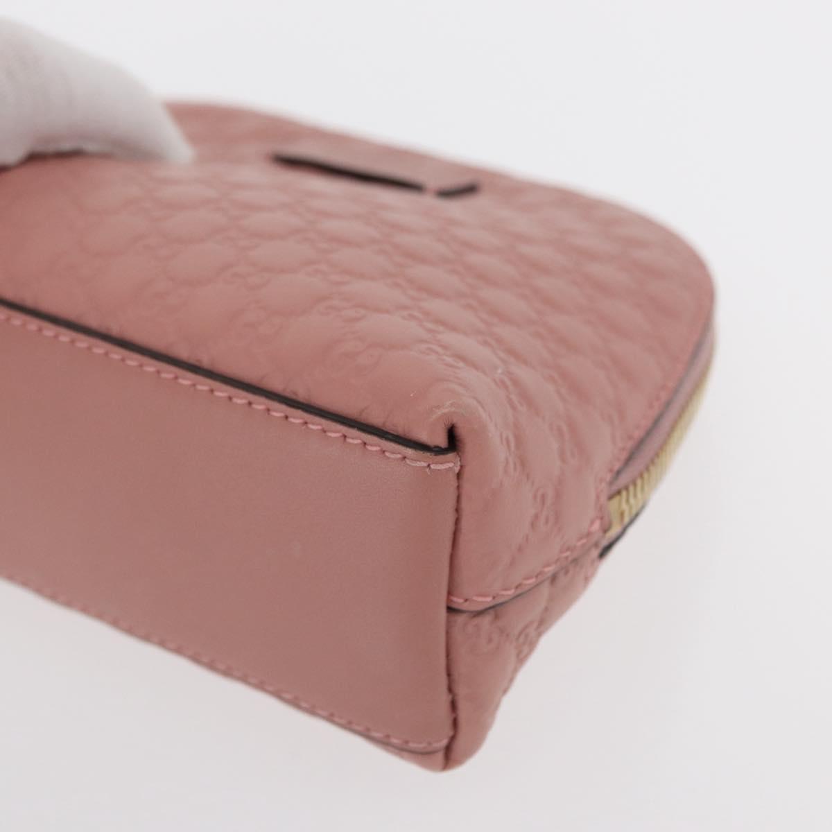 GUCCI Micro GG Supreme Pouch Leather outlet Pink Gold 449893 Auth 156138V