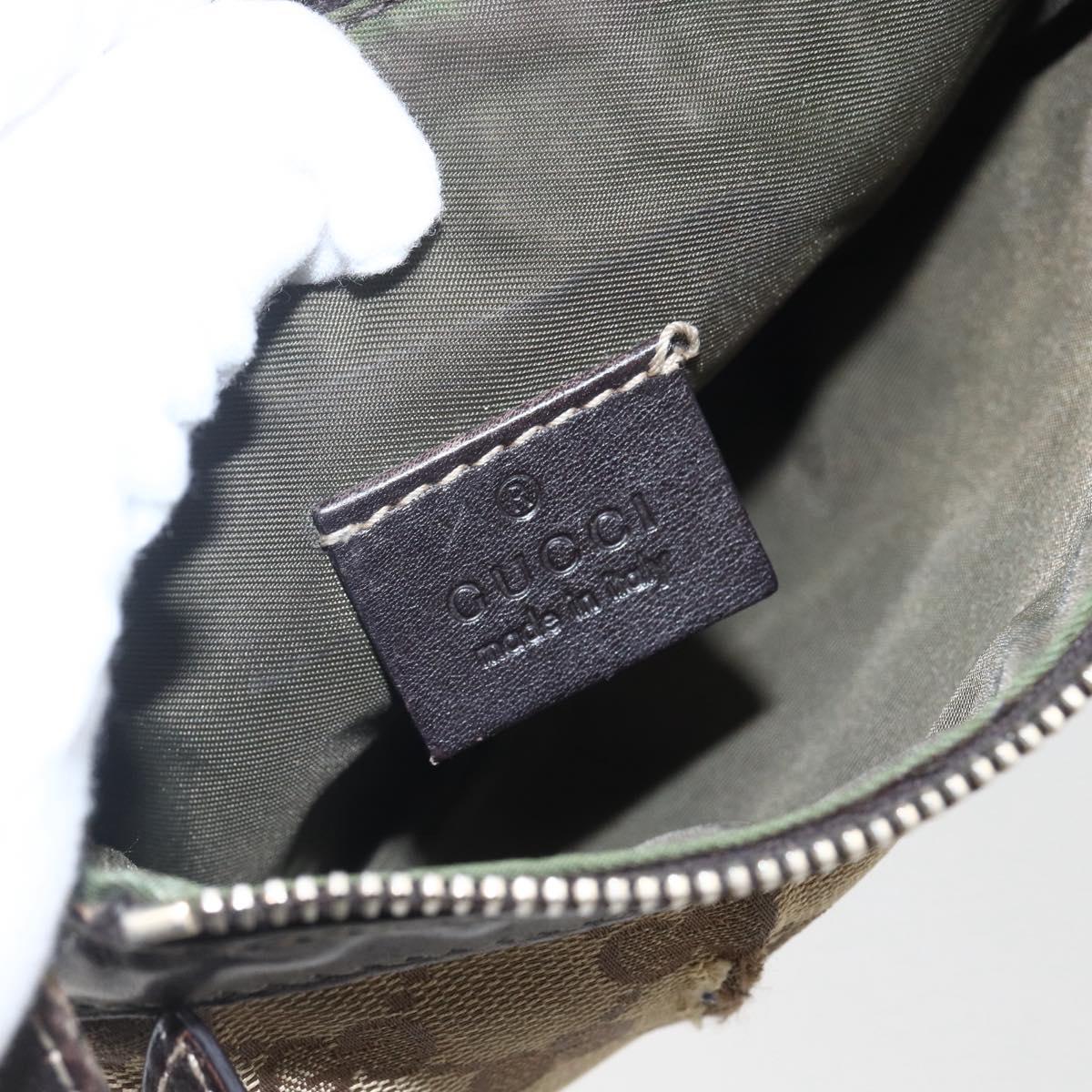 GUCCI GG Canvas Shoulder Bag Beige Gold 212216 Auth 156139