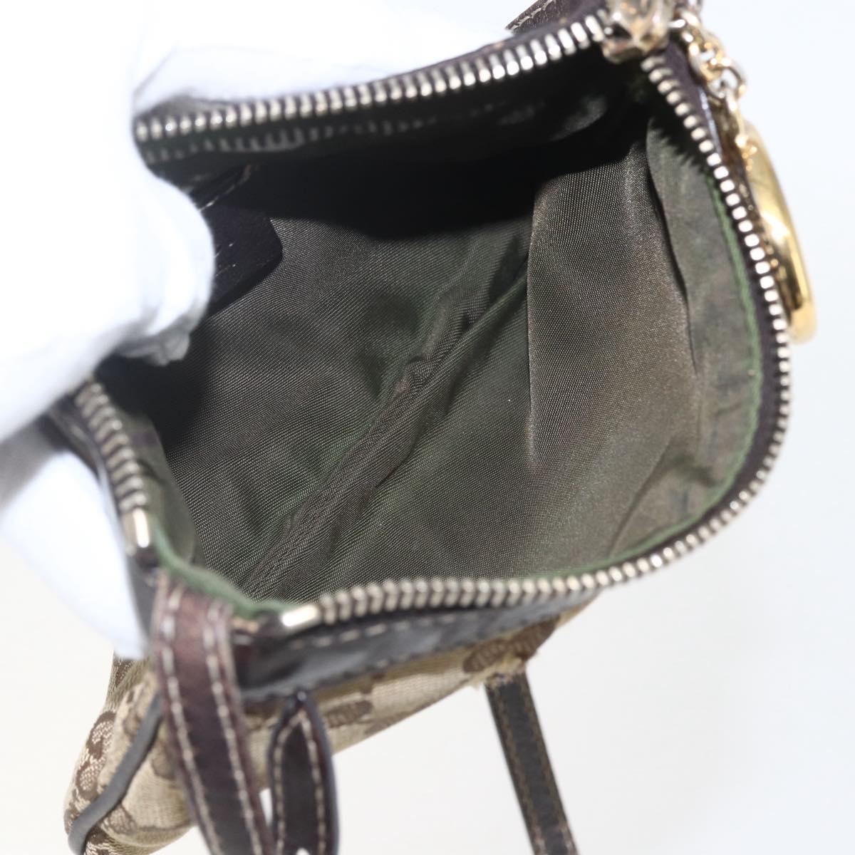 GUCCI GG Canvas Shoulder Bag Beige Gold 212216 Auth 156139